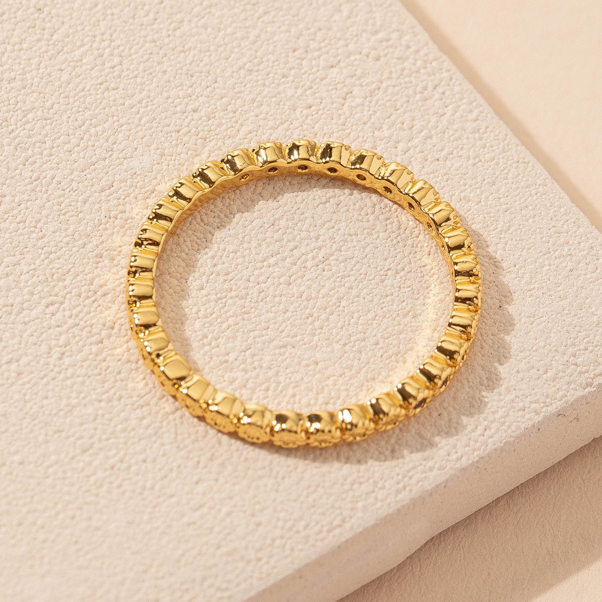 Textured CZ Ring