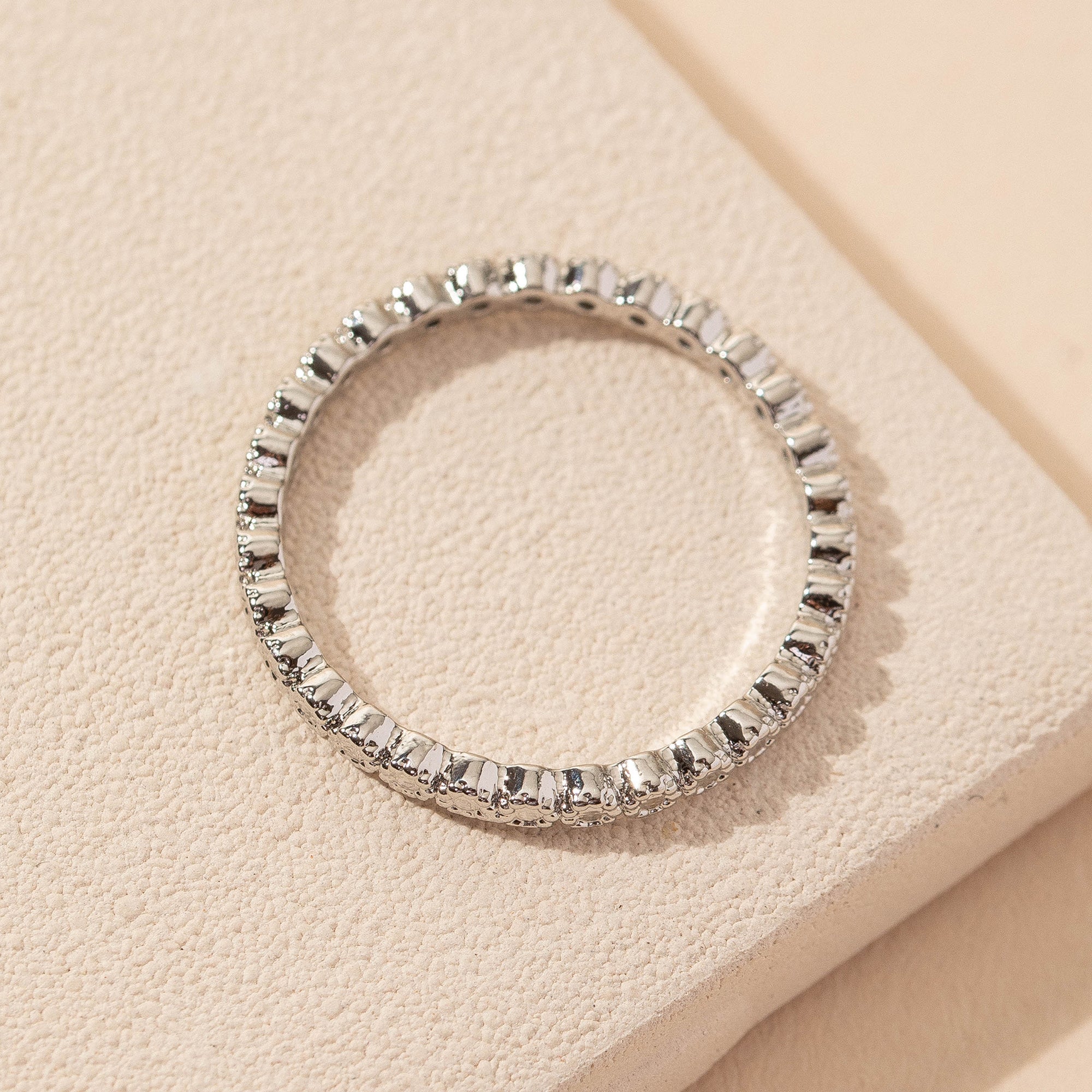 Textured CZ Ring