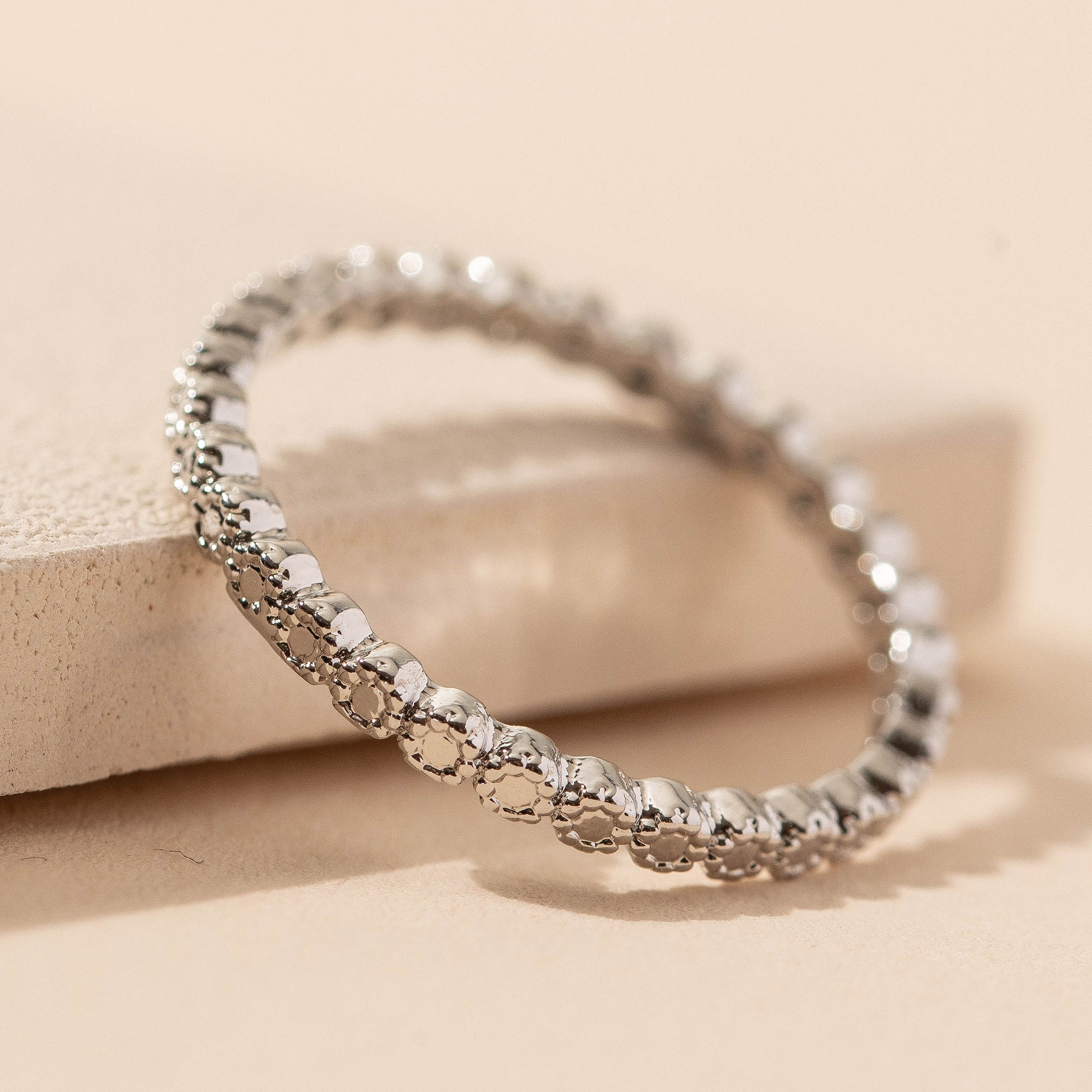 Textured CZ Ring