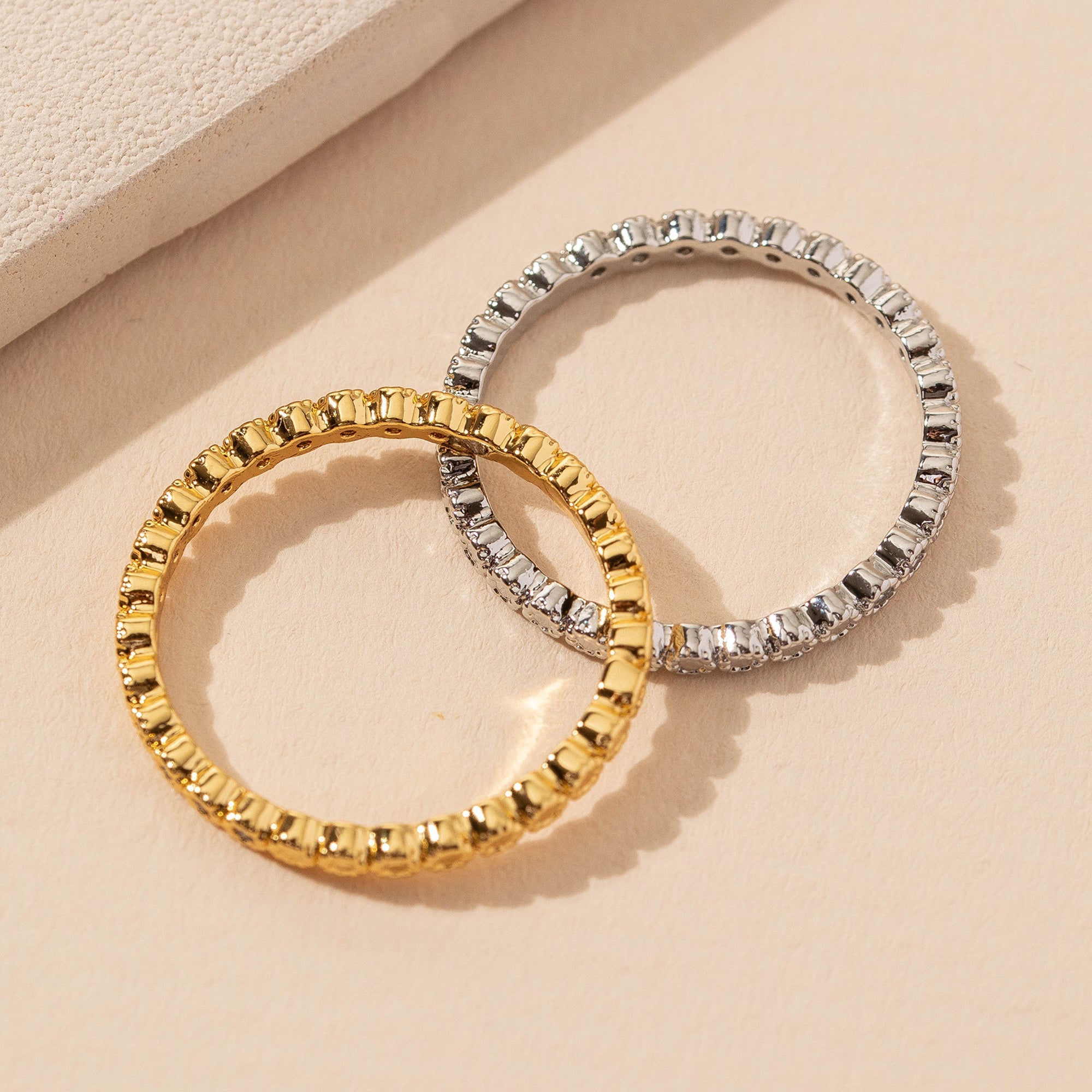 Textured CZ Ring