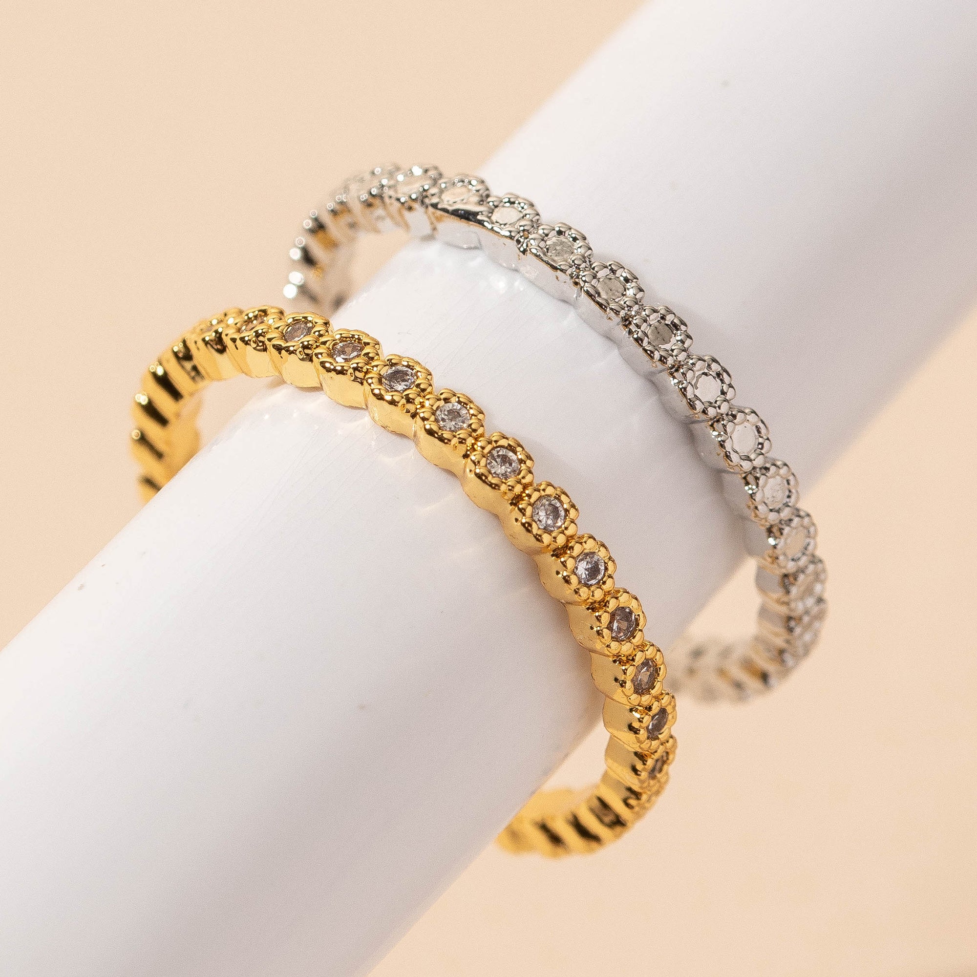 Textured CZ Ring