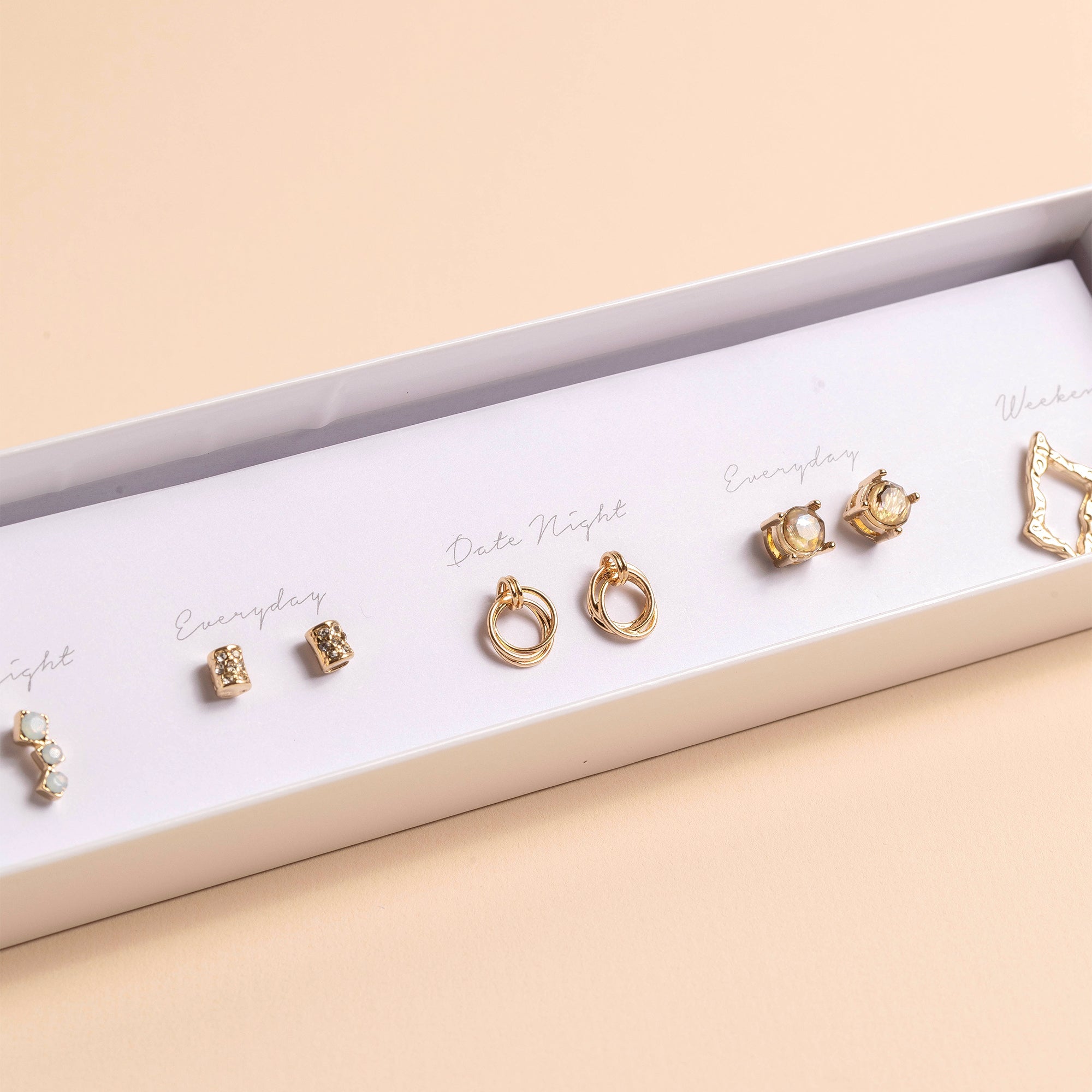 Geometric Box Earrings Set