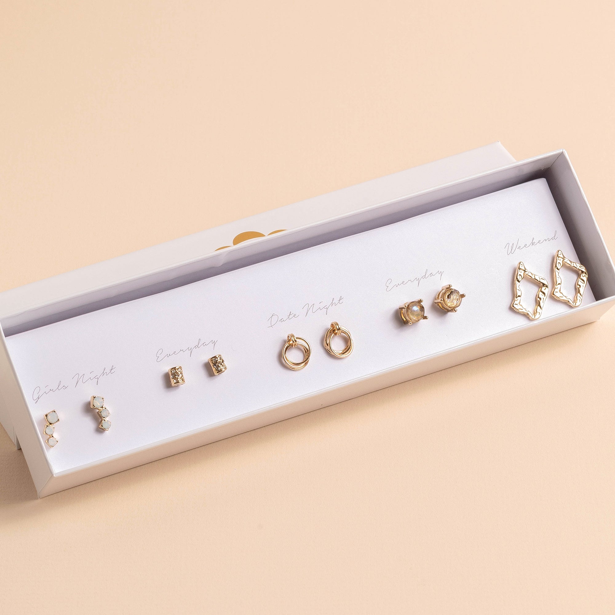 Geometric Box Earrings Set