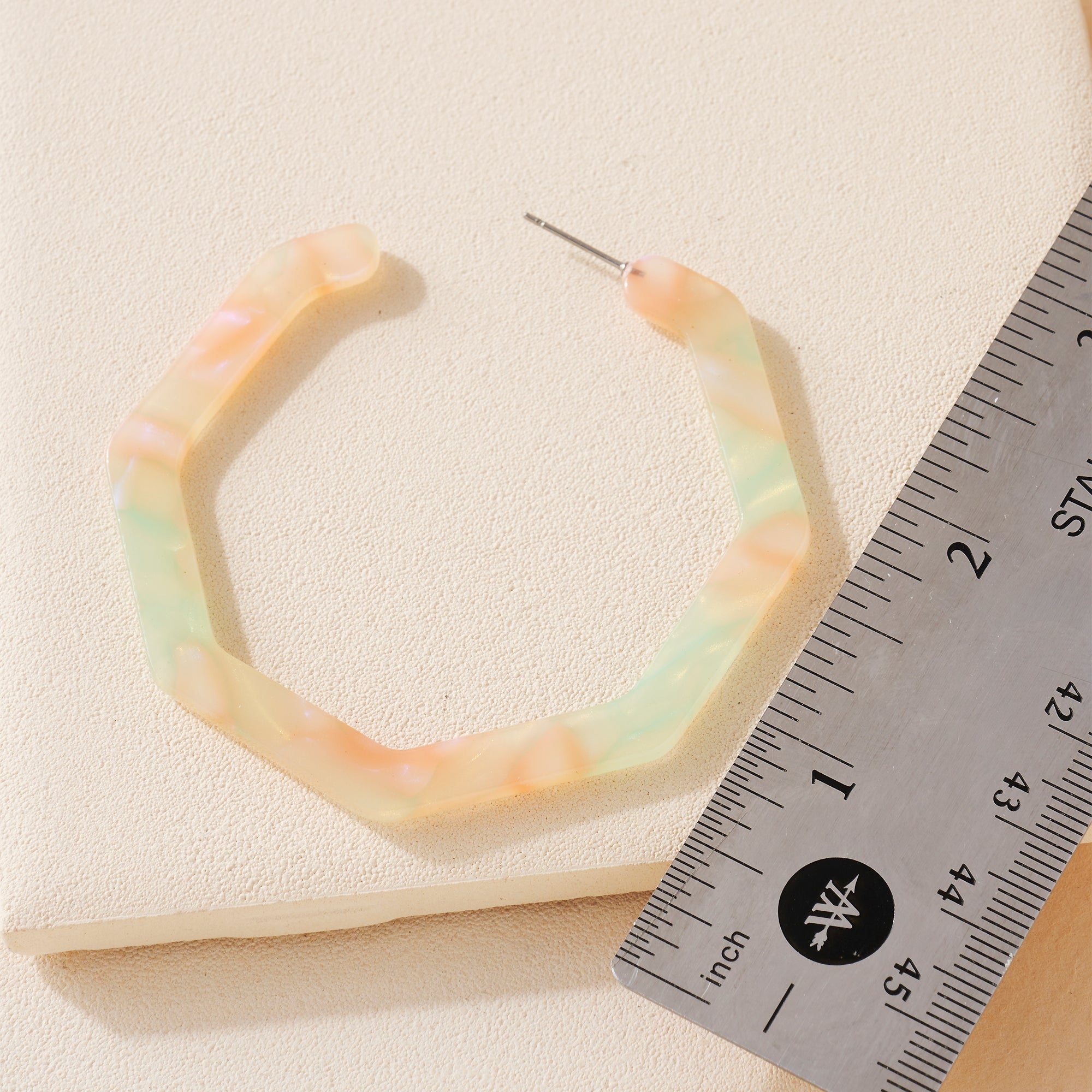 Hexagon Acetate Hoop Earrings