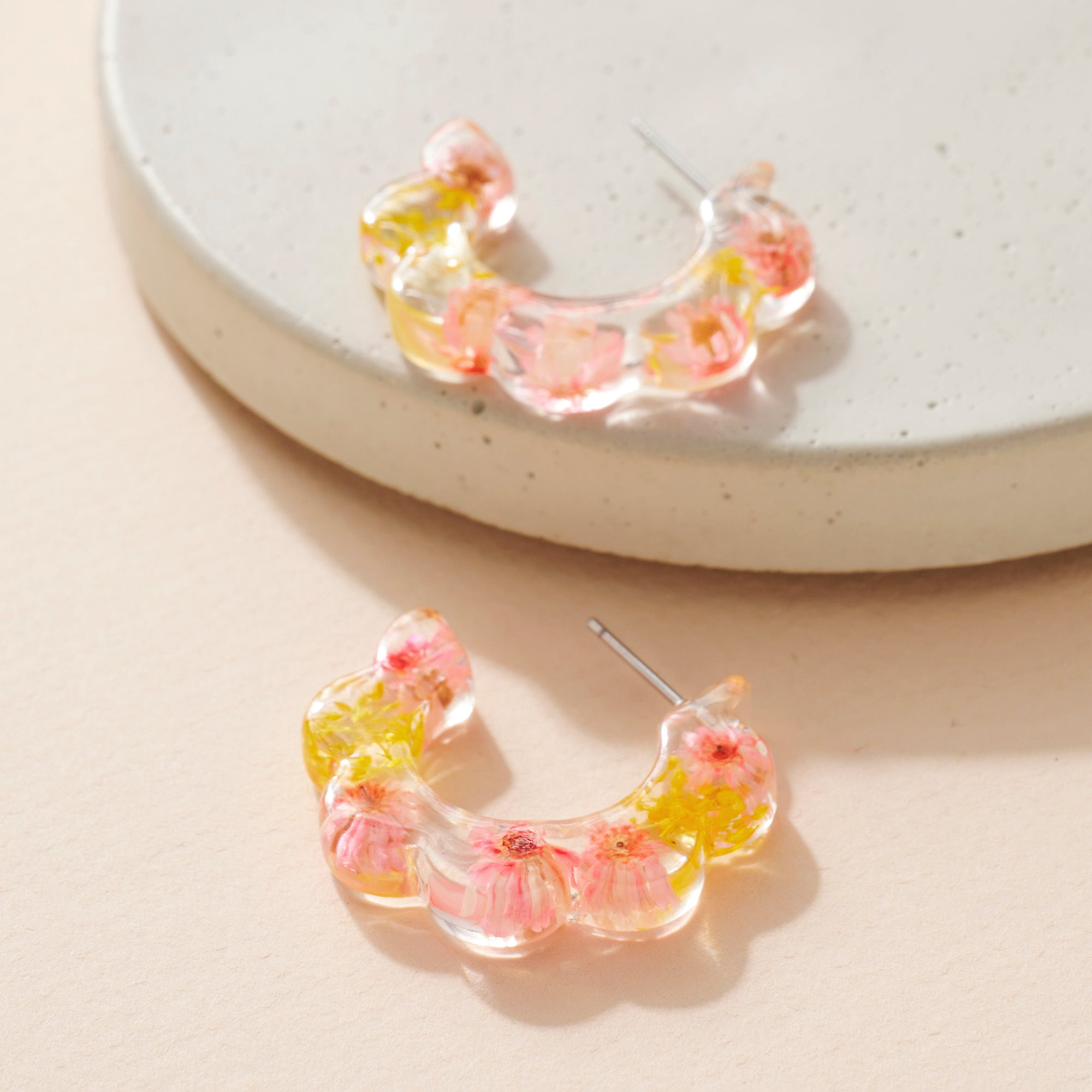Resin Open Hoop Earrings
