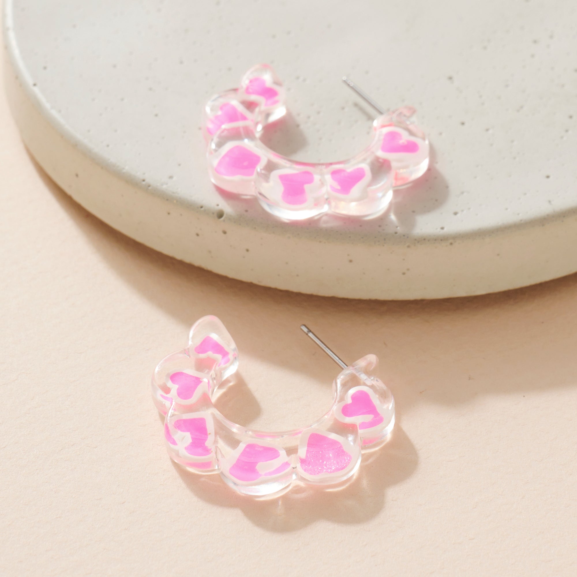 Resin Open Hoop Earrings