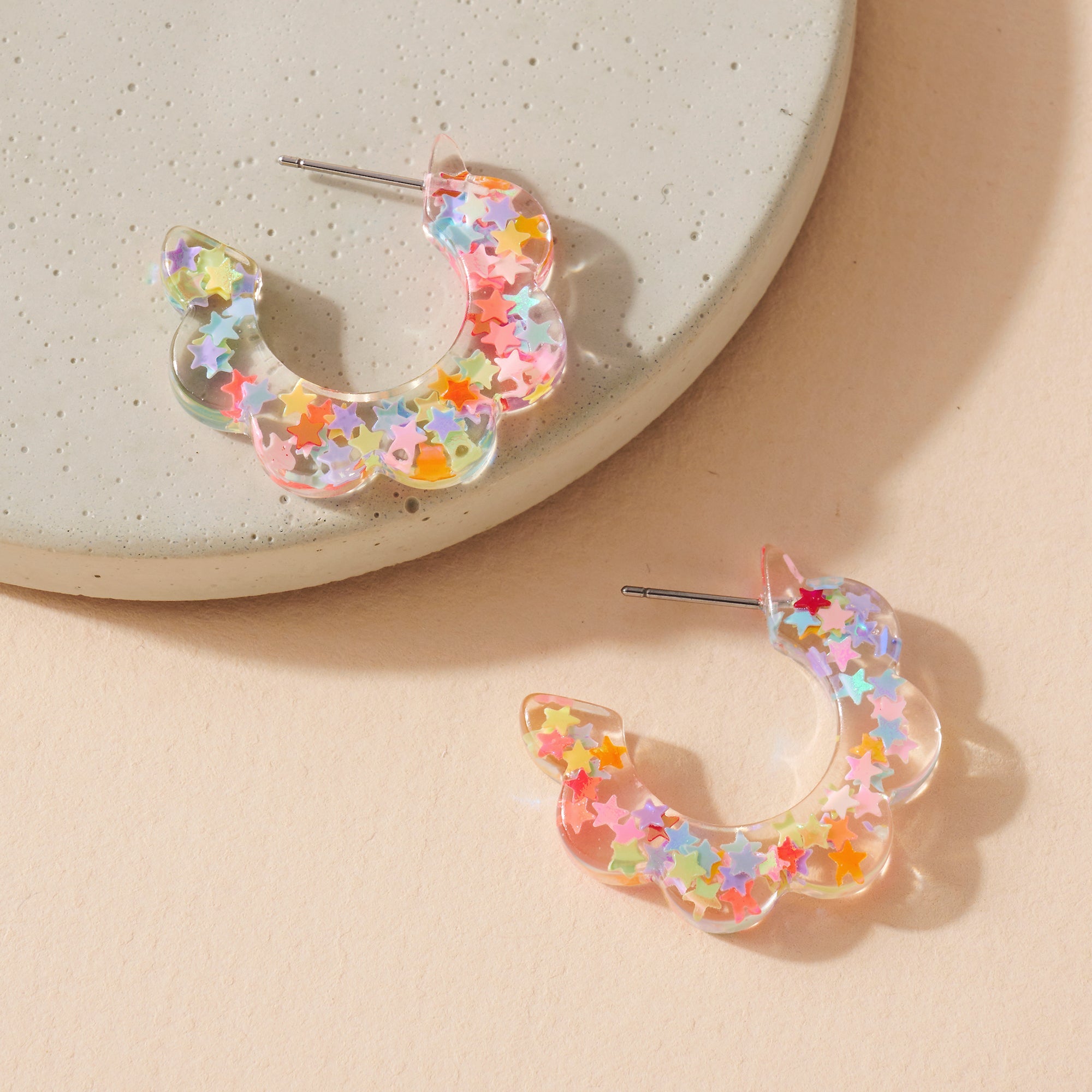 Resin Open Hoop Earrings