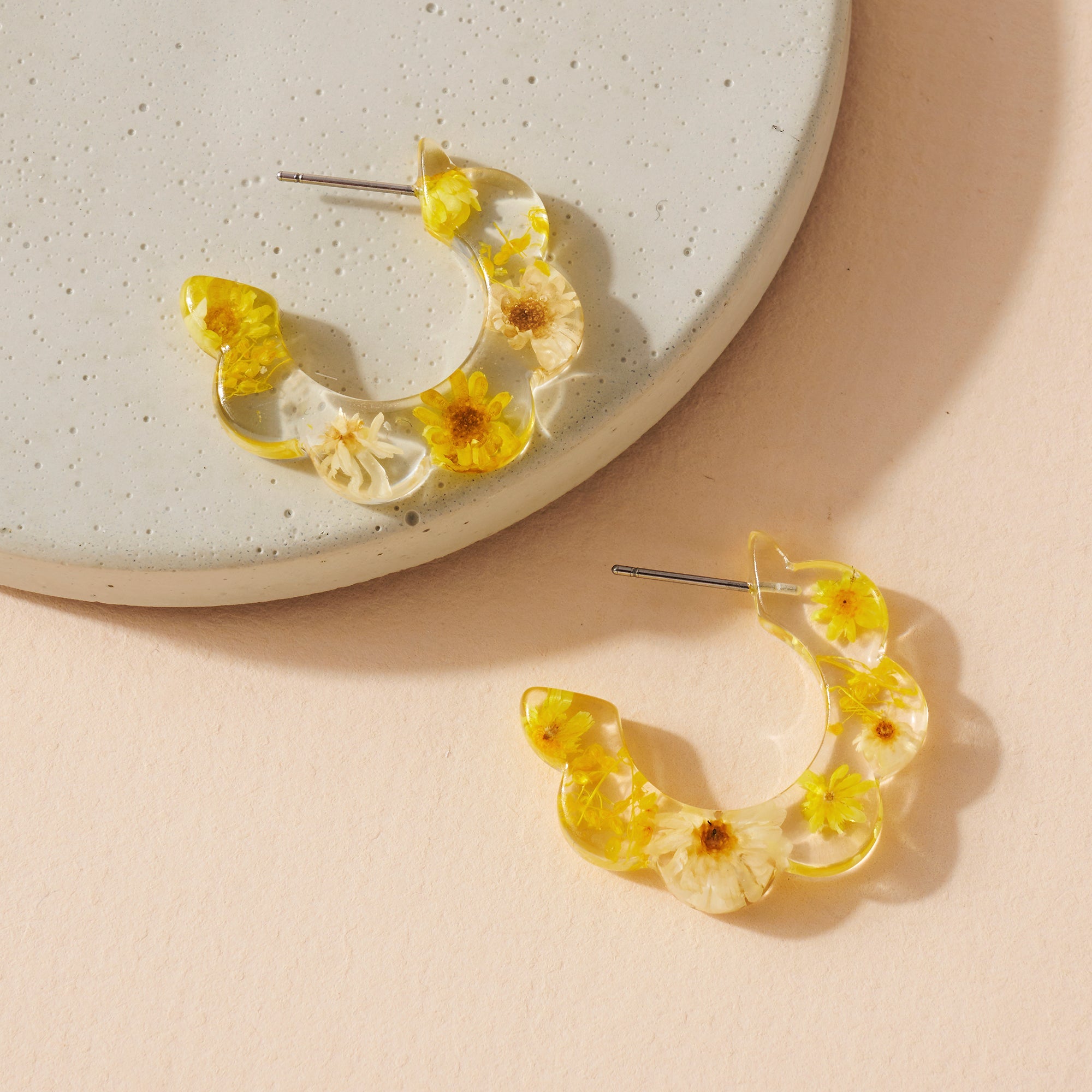 Resin Open Hoop Earrings