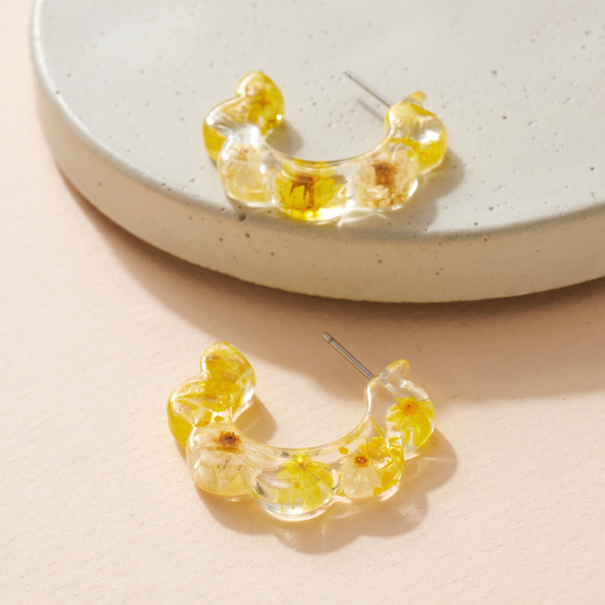 Resin Open Hoop Earrings