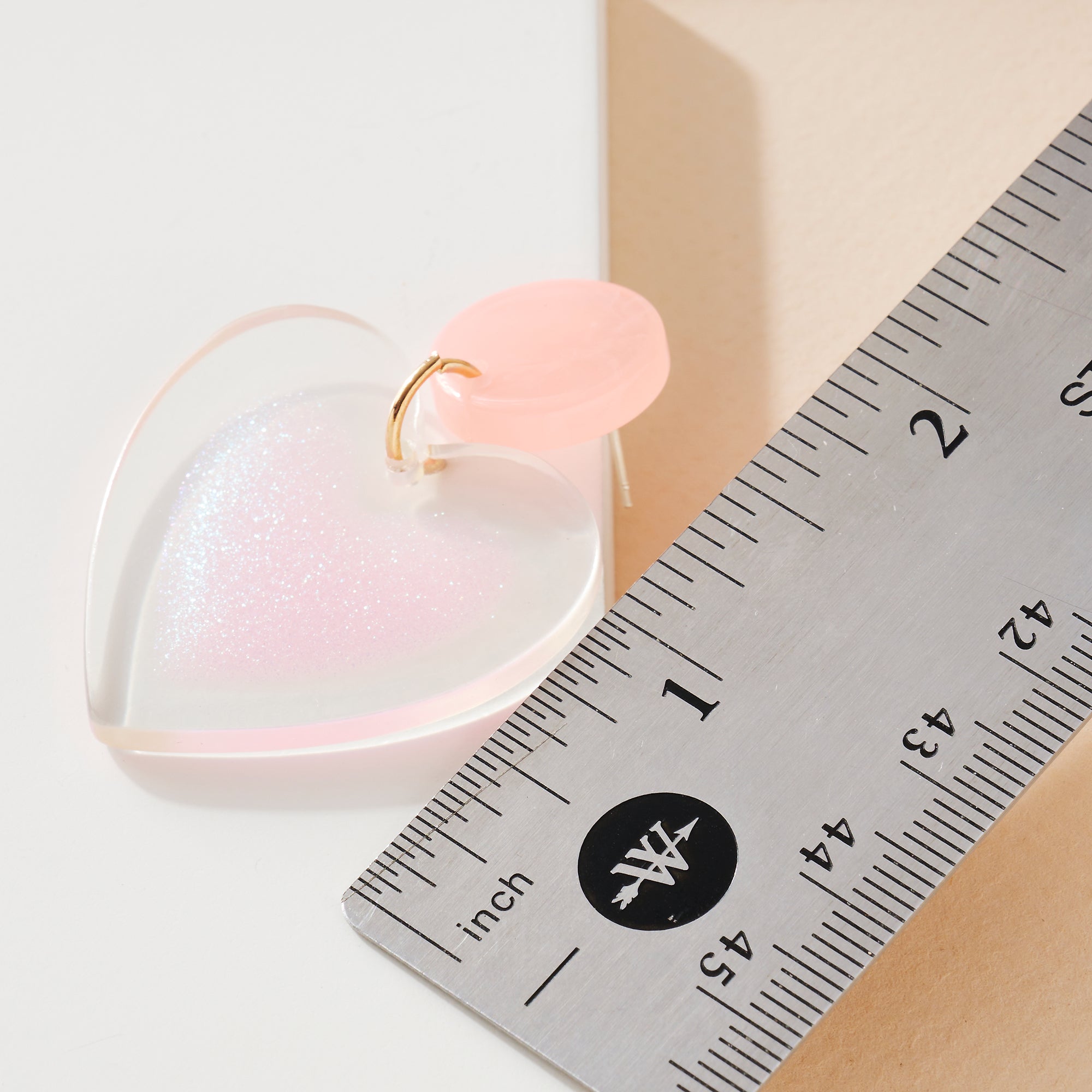 Iridescent Heart Dangling Earrings