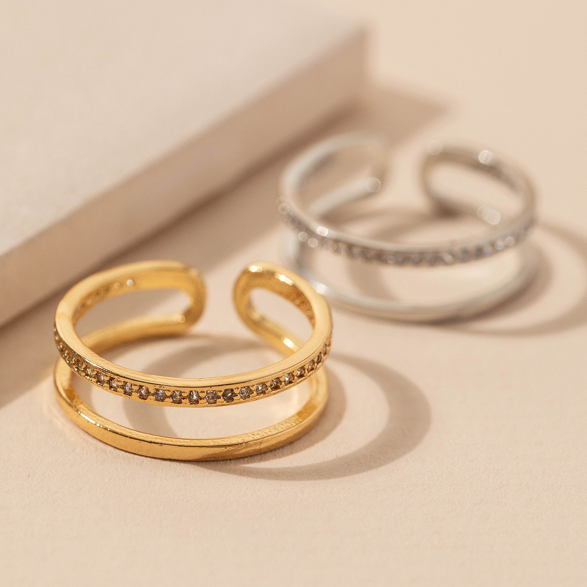 Double Open CZ Ring