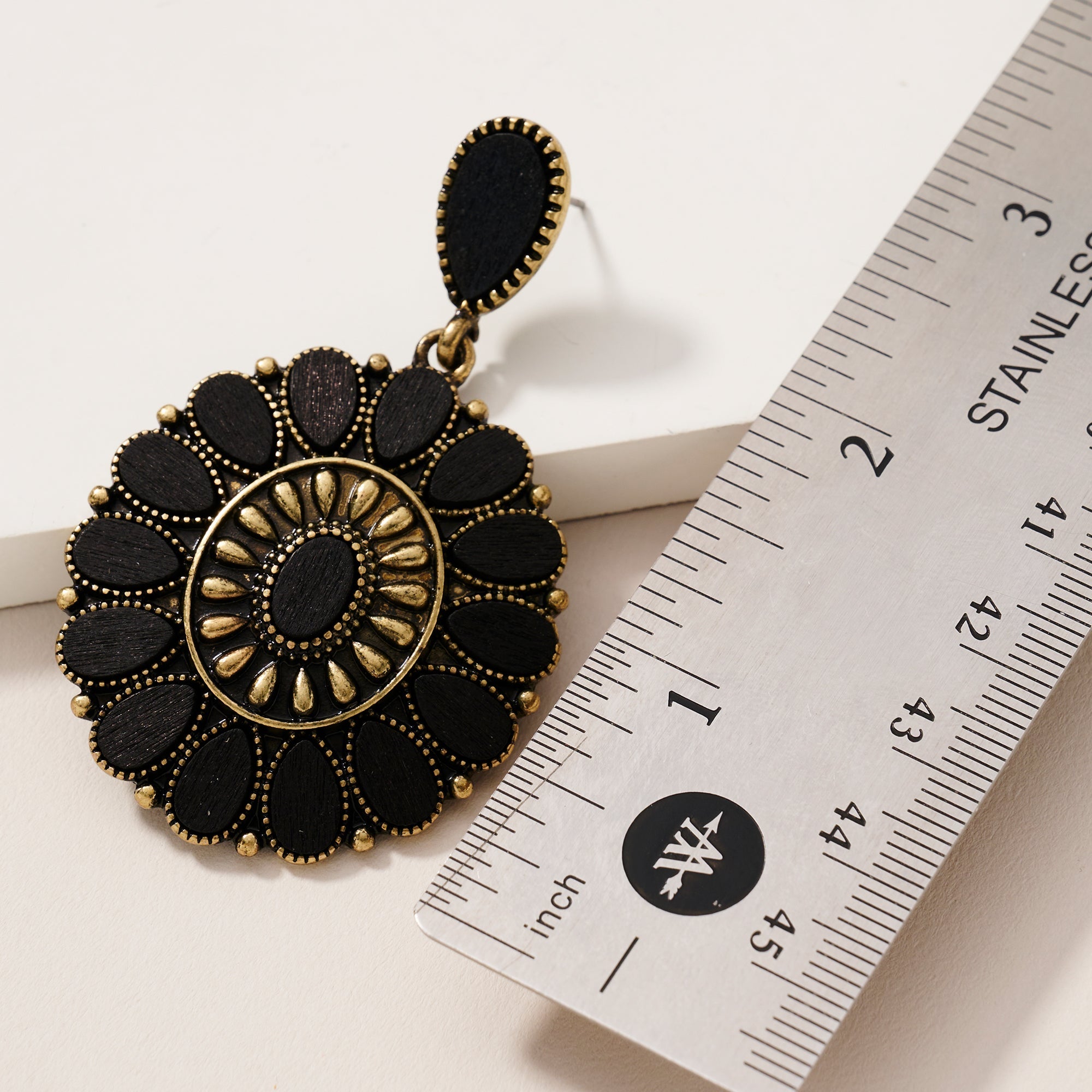 Round Wood Dangling Earrings