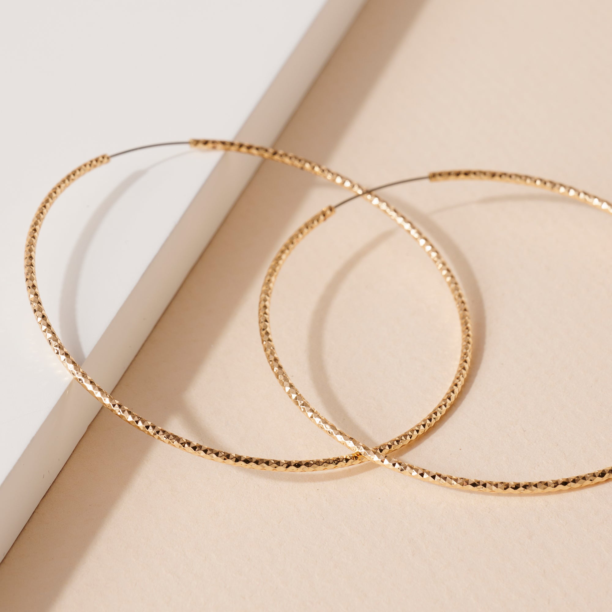 Textured Thin Hoop Earrings
