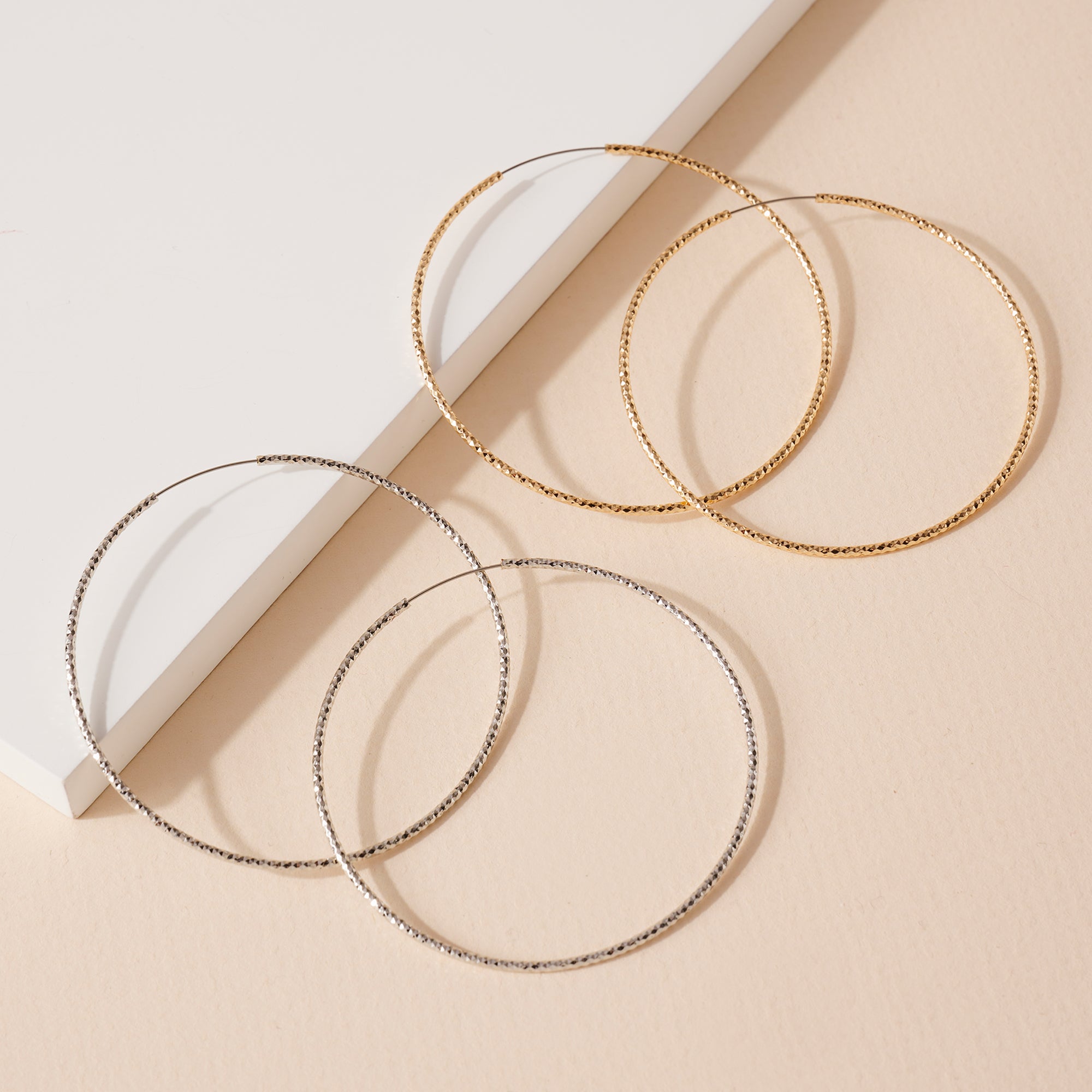 Textured Thin Hoop Earrings