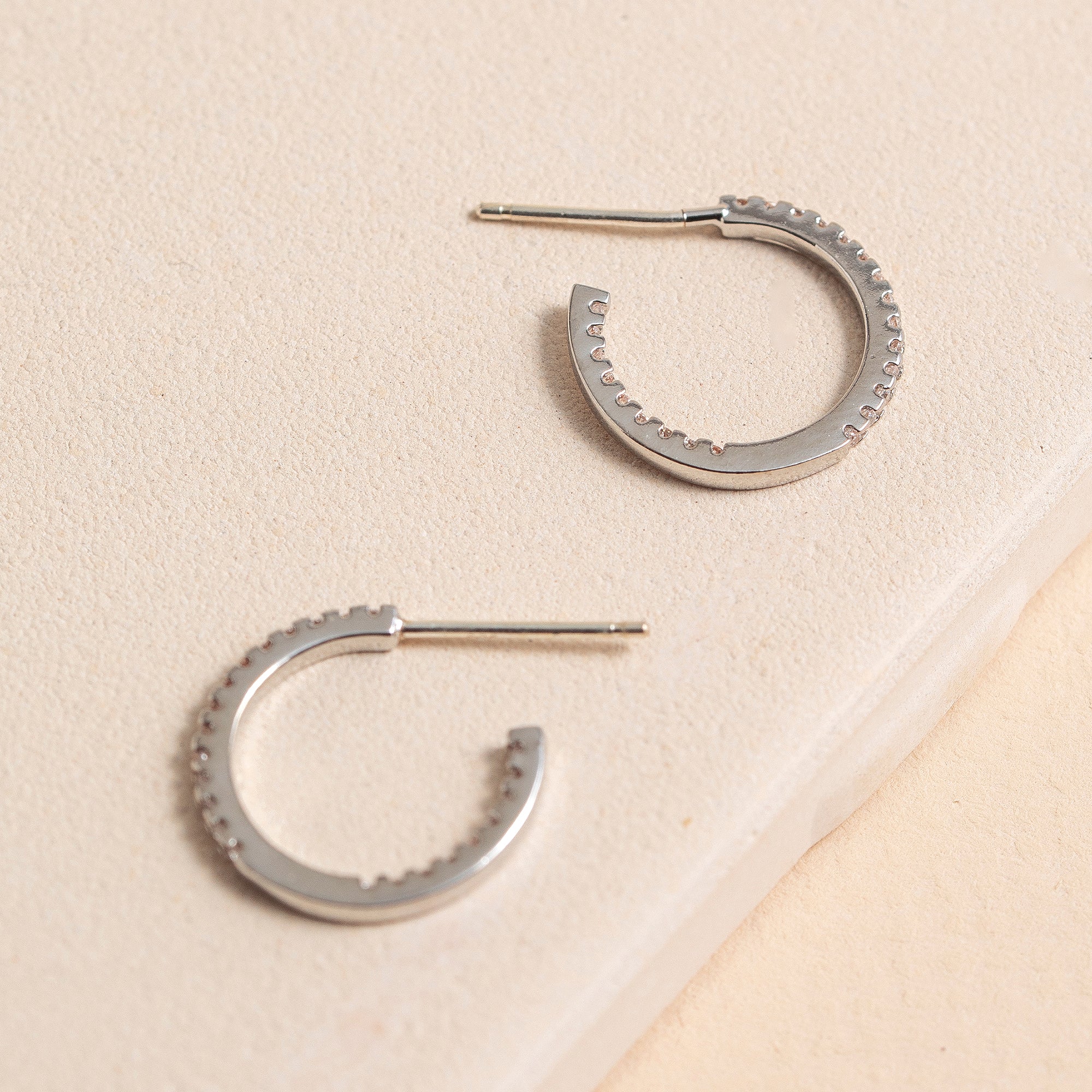 CZ Huggie Hoop Earrings