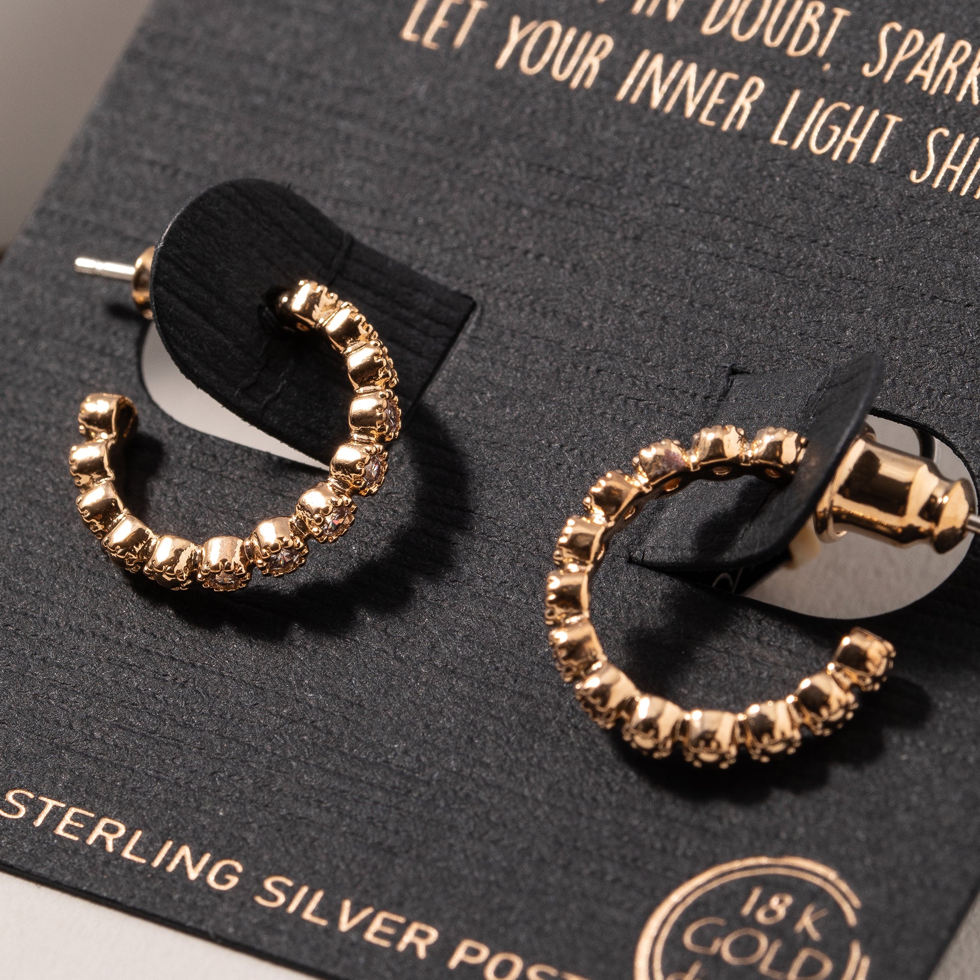 Single Line CZ Hoop Earrings