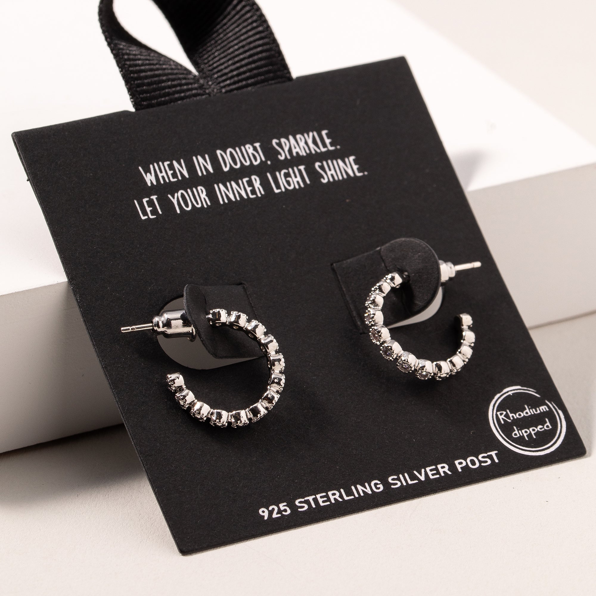 Single Line CZ Hoop Earrings