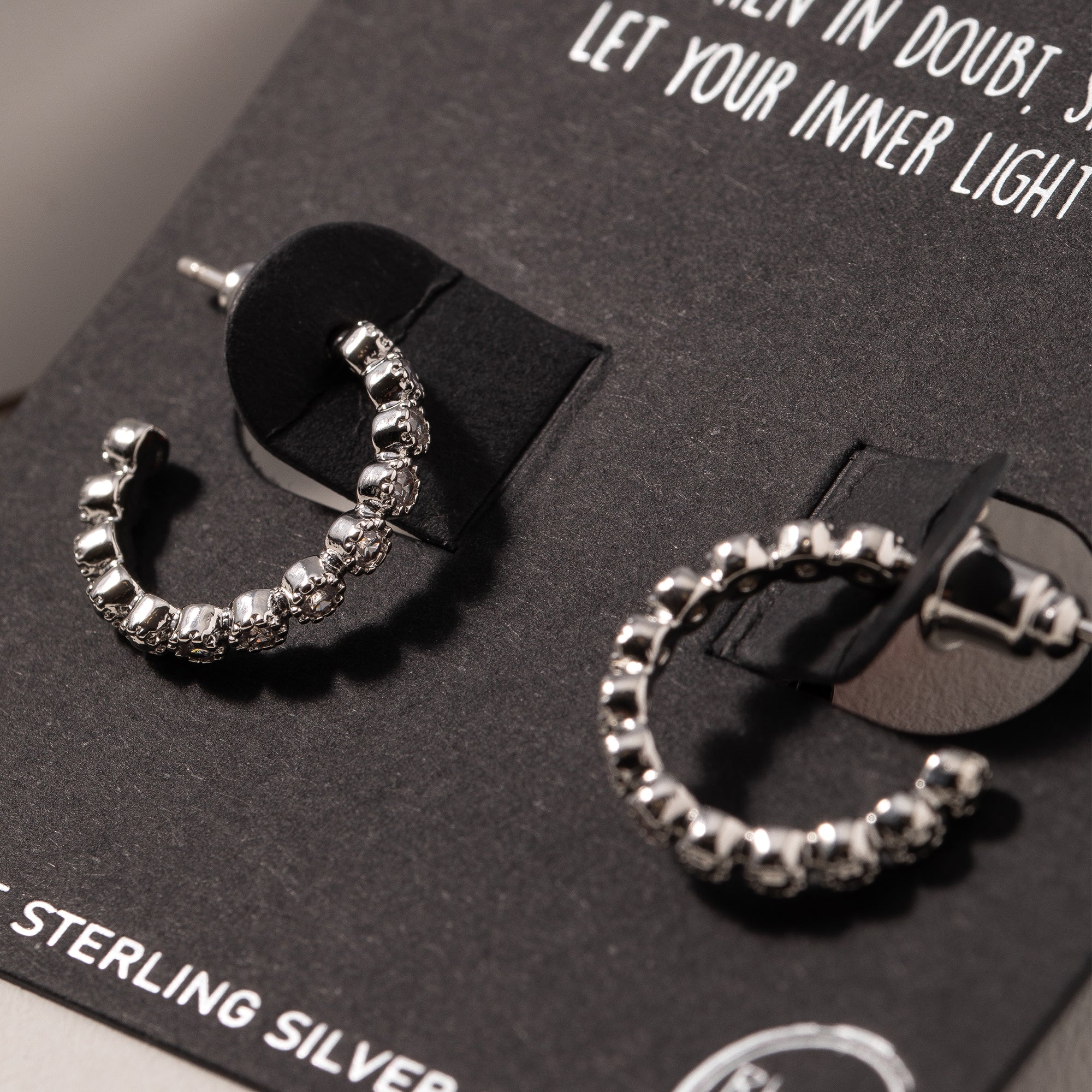 Single Line CZ Hoop Earrings