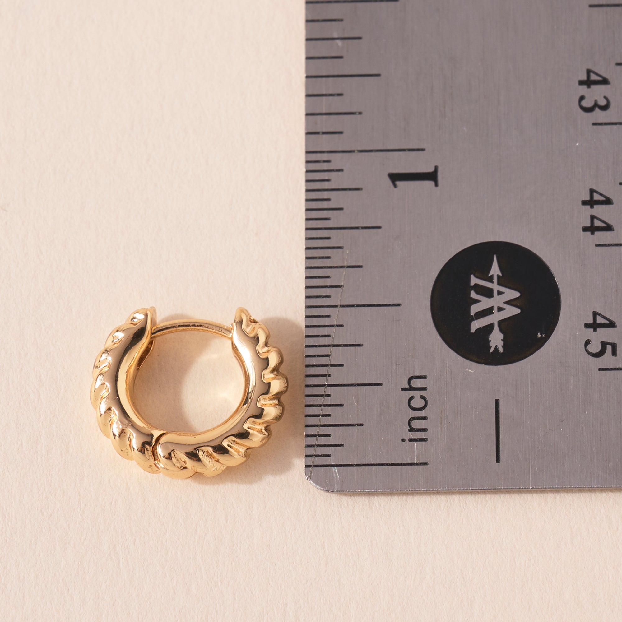 Metal Ridged Huggy Hoop Earrings