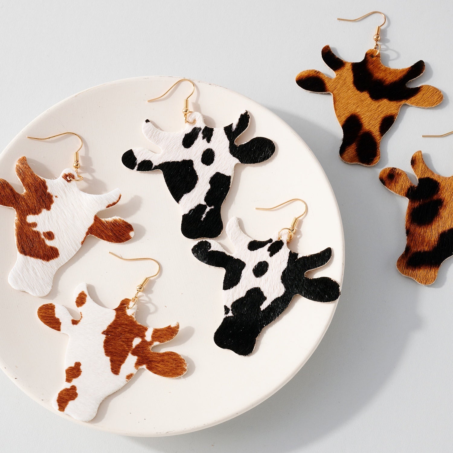 Long Horn Dangling Earrings