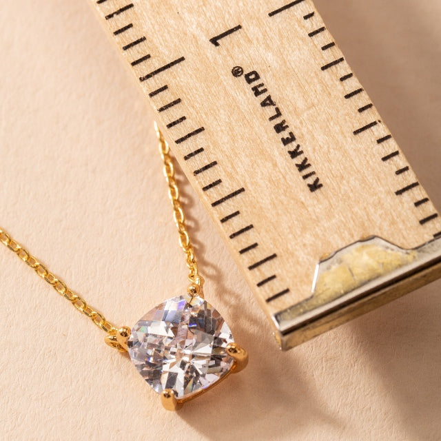 8mm Cubic Zirconia Charm Necklace