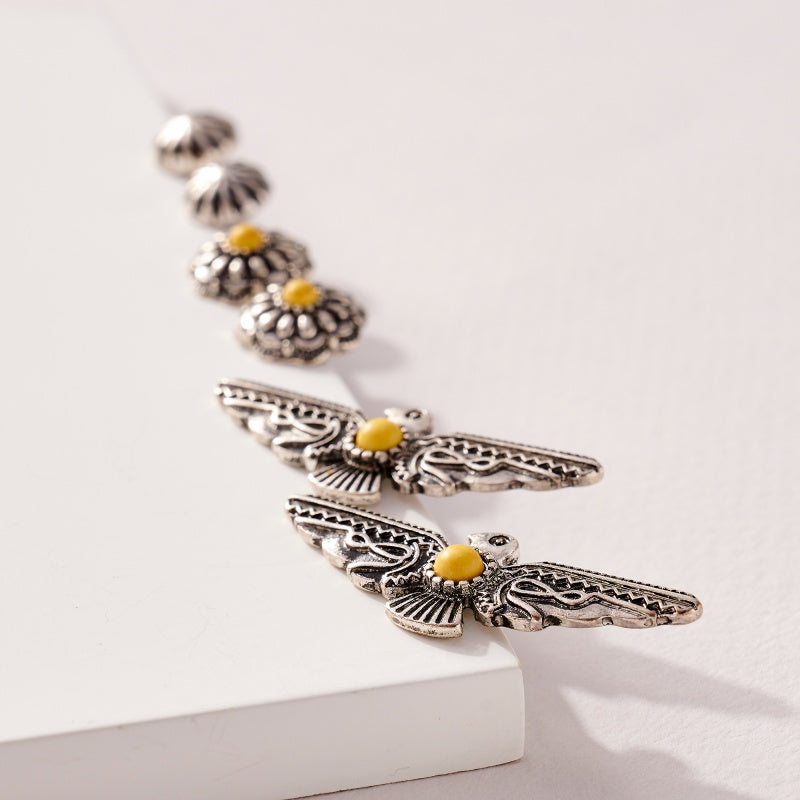 Western Design Natural Stones Stud Earrings Set