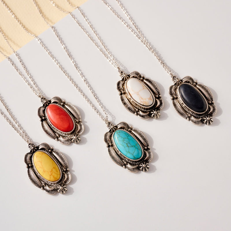 Western Design Stone Pendant Necklace