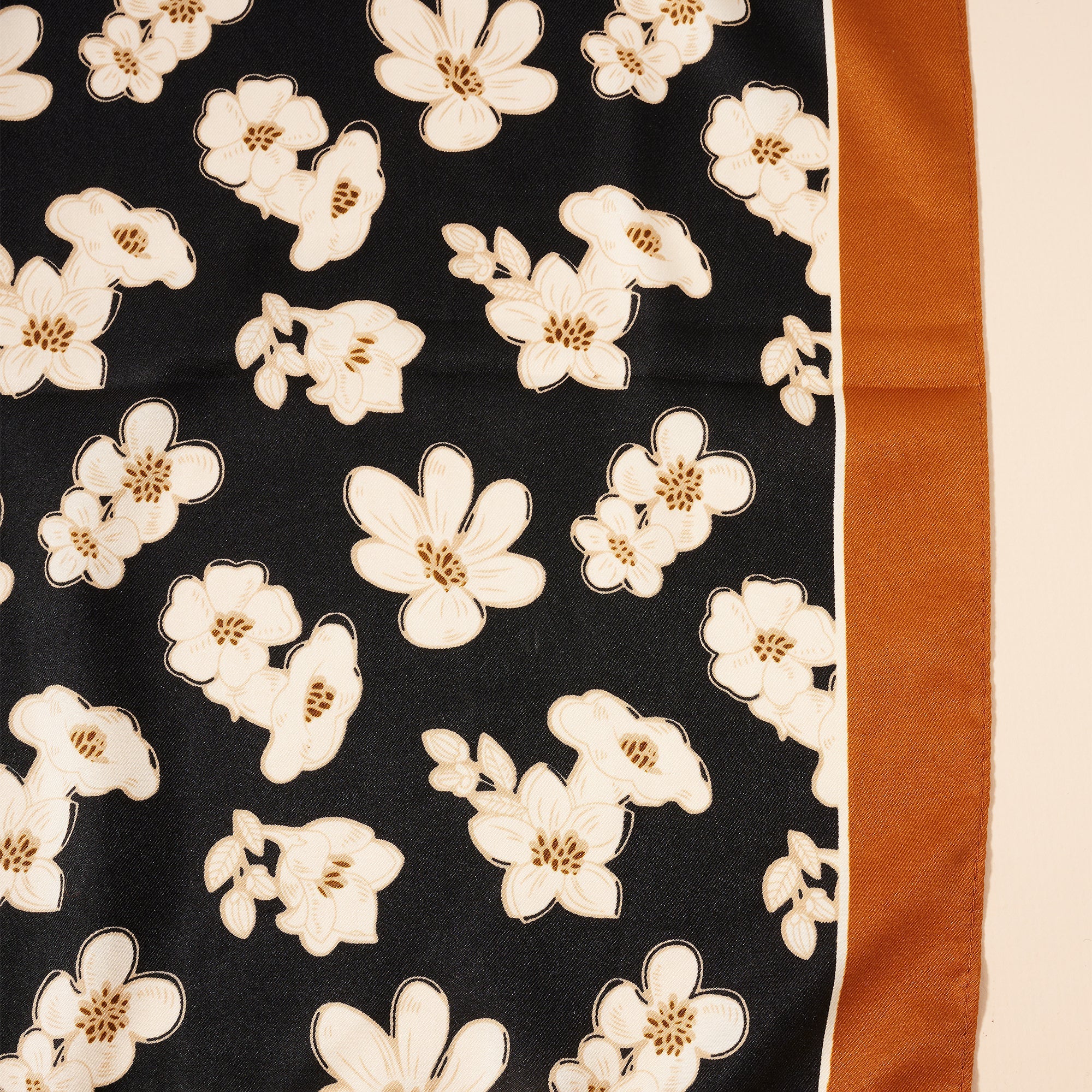 Floral Printed Silky Twill Scarf