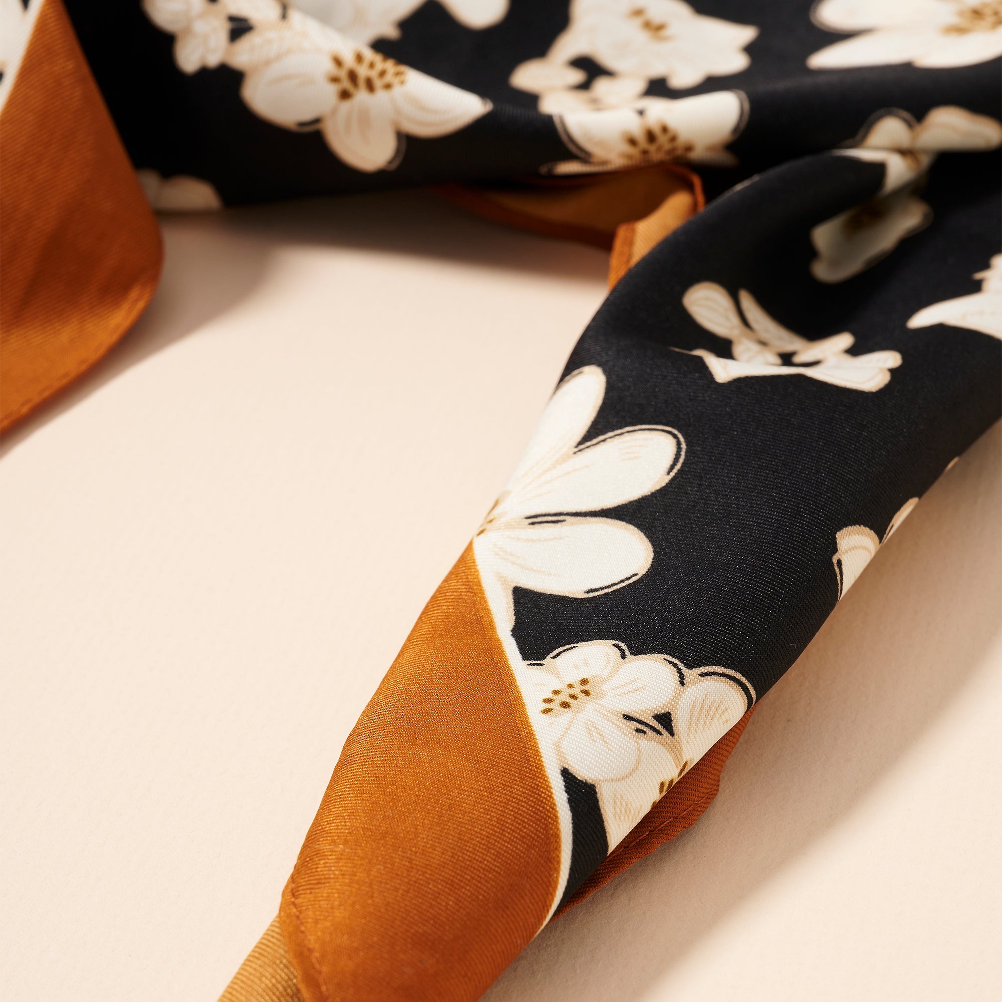 Floral Printed Silky Twill Scarf