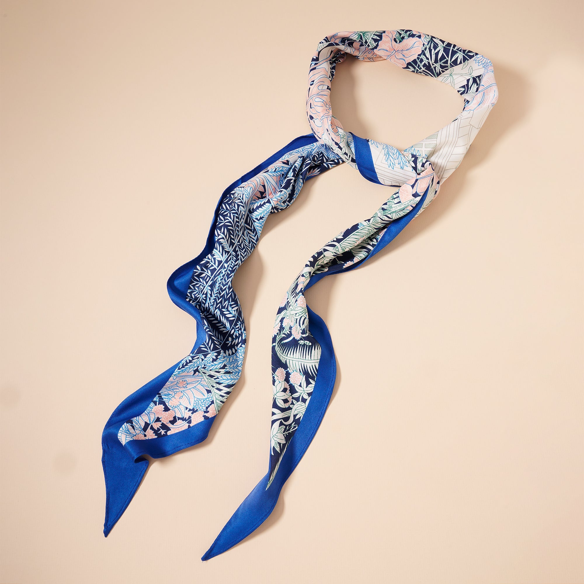 Multi Print Diamond Shape Silky Scarf