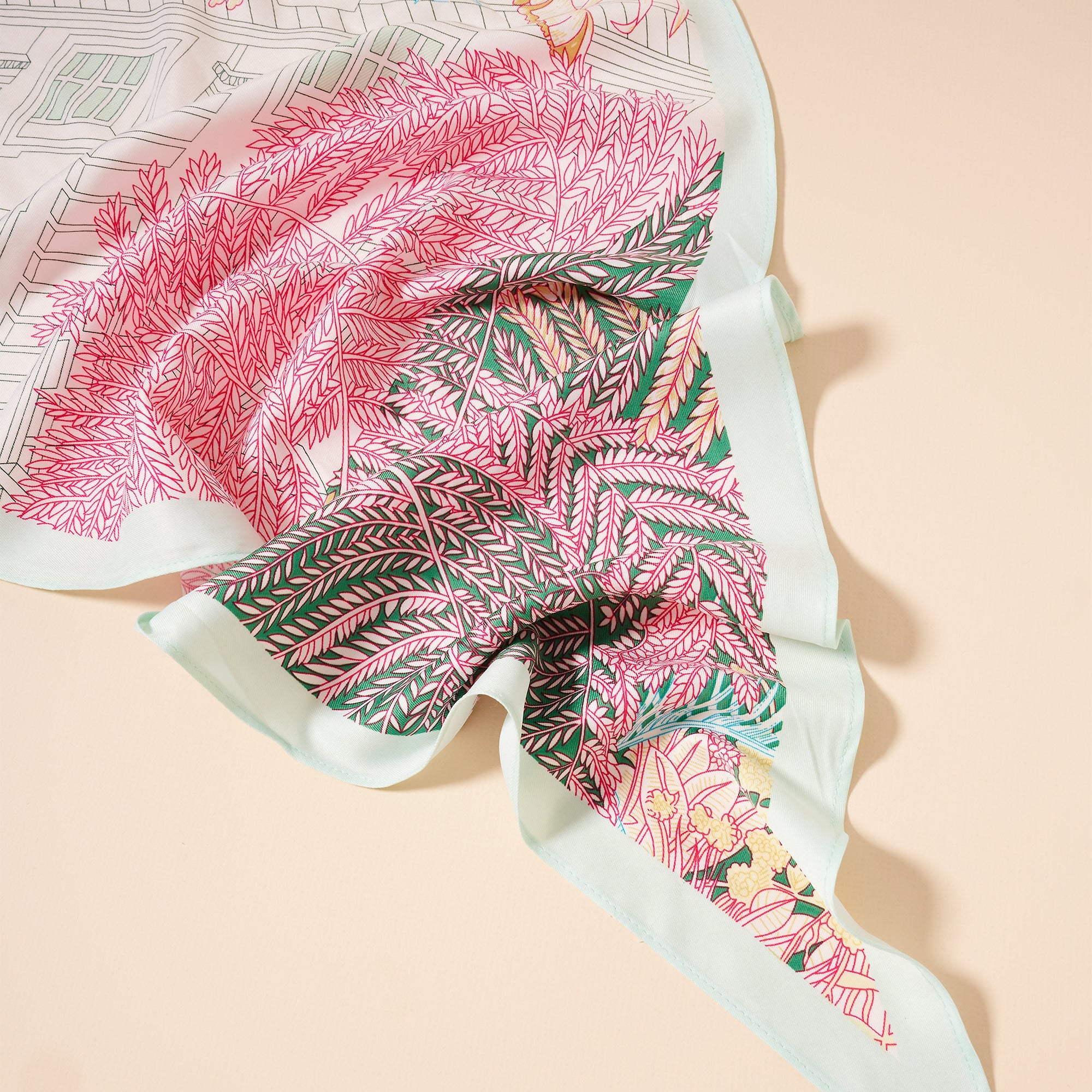 Multi Print Diamond Shape Silky Scarf