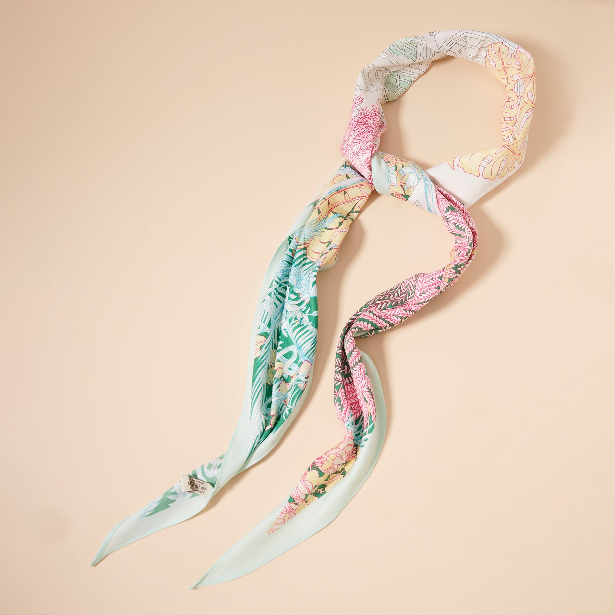 Multi Print Diamond Shape Silky Scarf