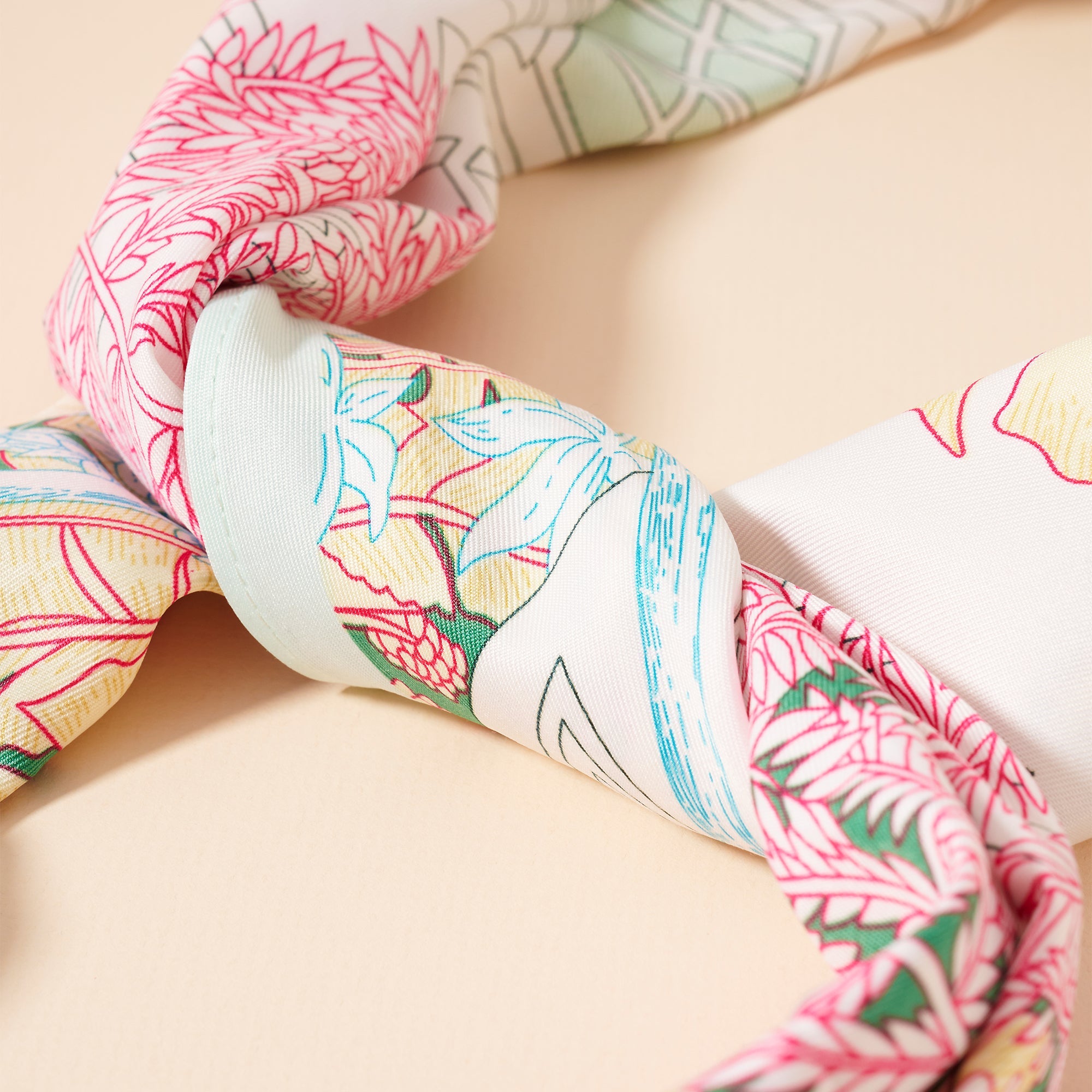 Multi Print Diamond Shape Silky Scarf