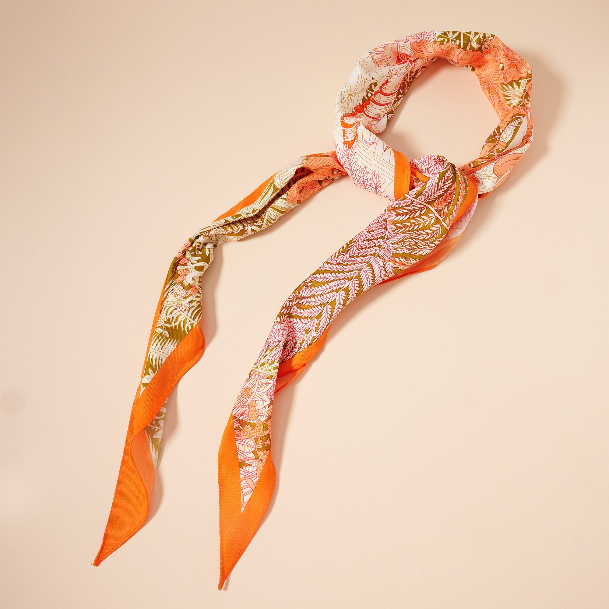 Multi Print Diamond Shape Silky Scarf