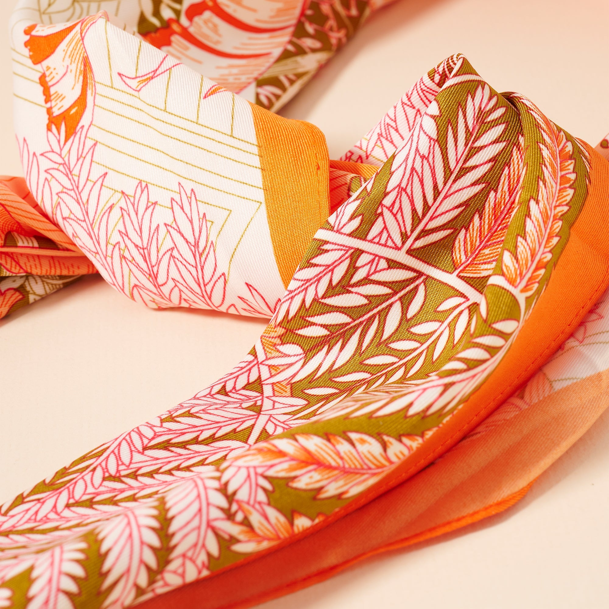 Multi Print Diamond Shape Silky Scarf