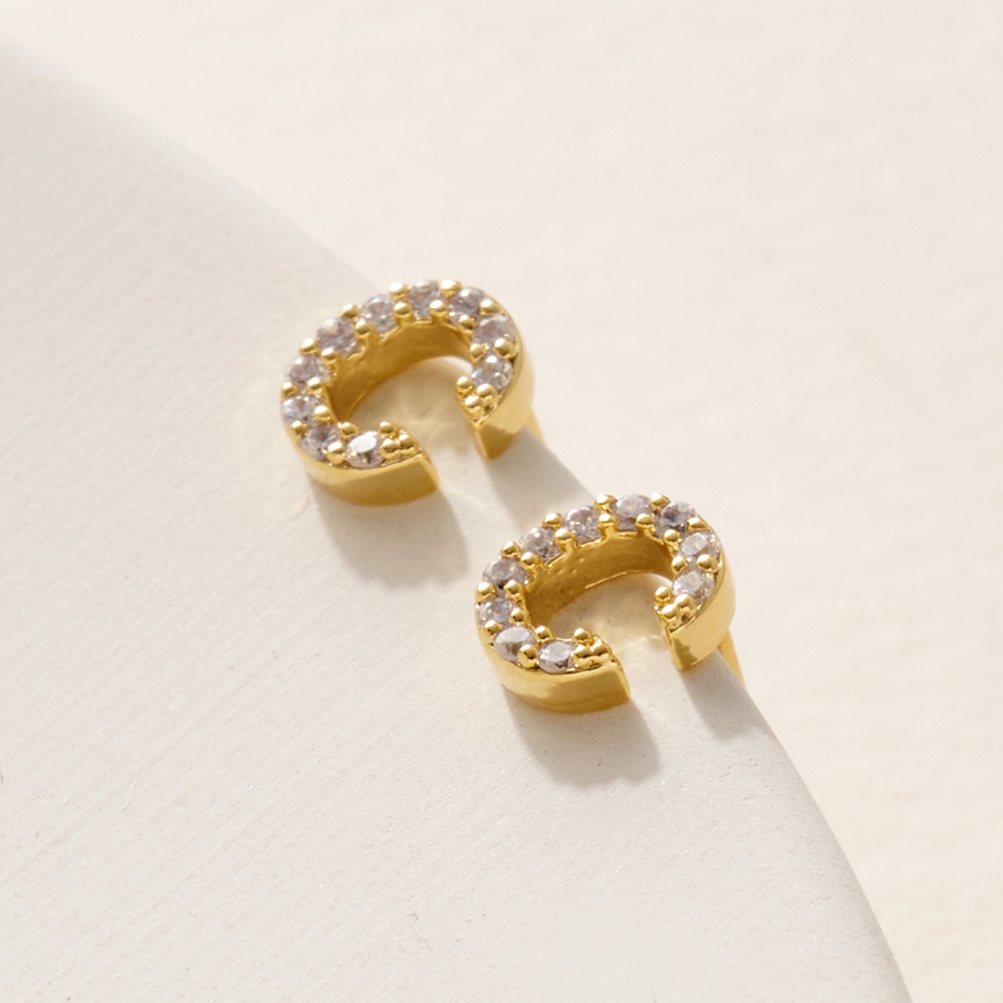 CZ Initial Stud Earrings