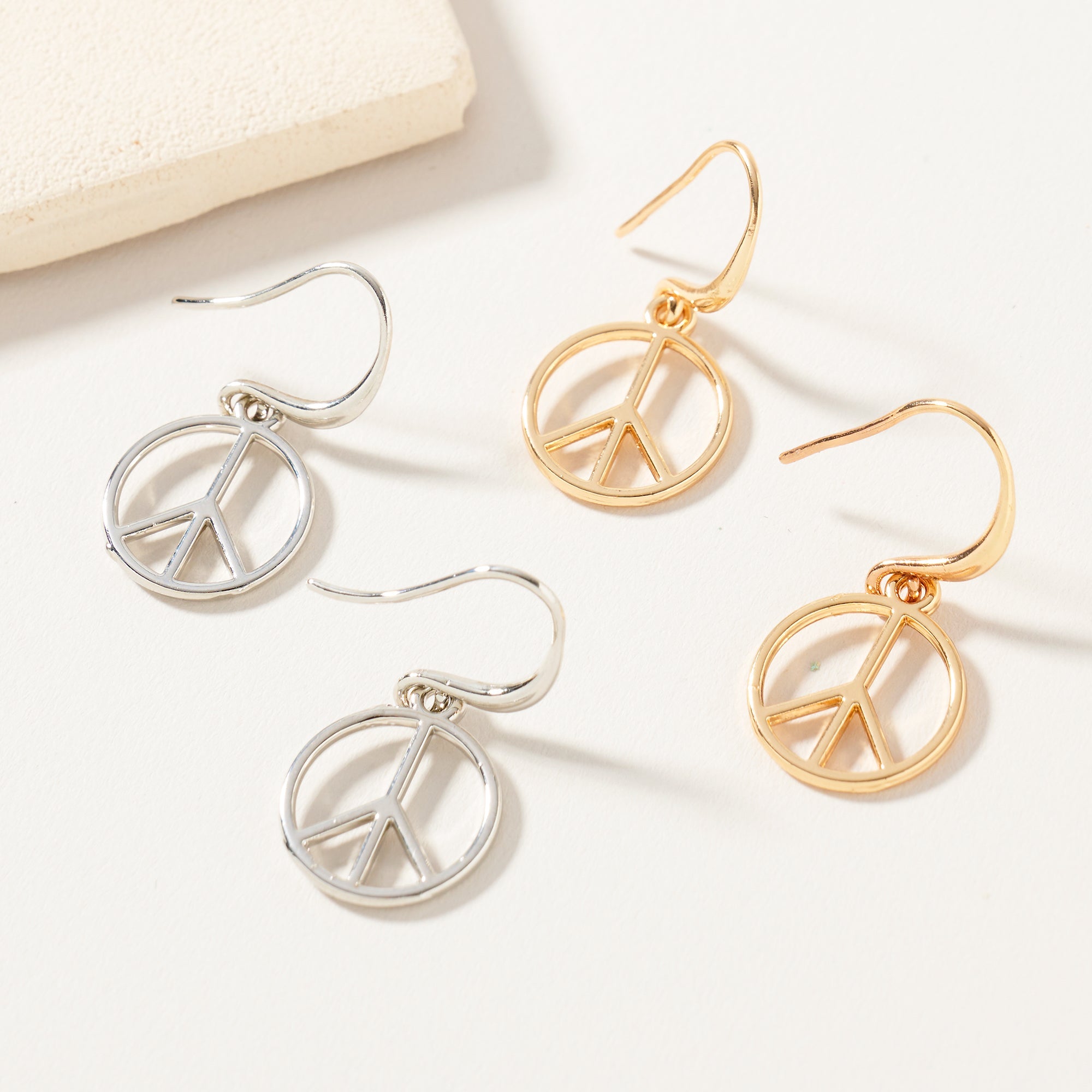 Peace Sign Dangling Earrings