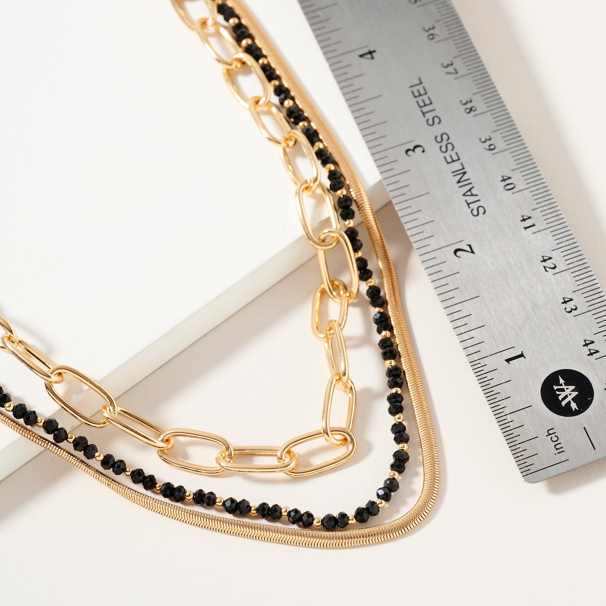 Layered Beaded Chain Necklace