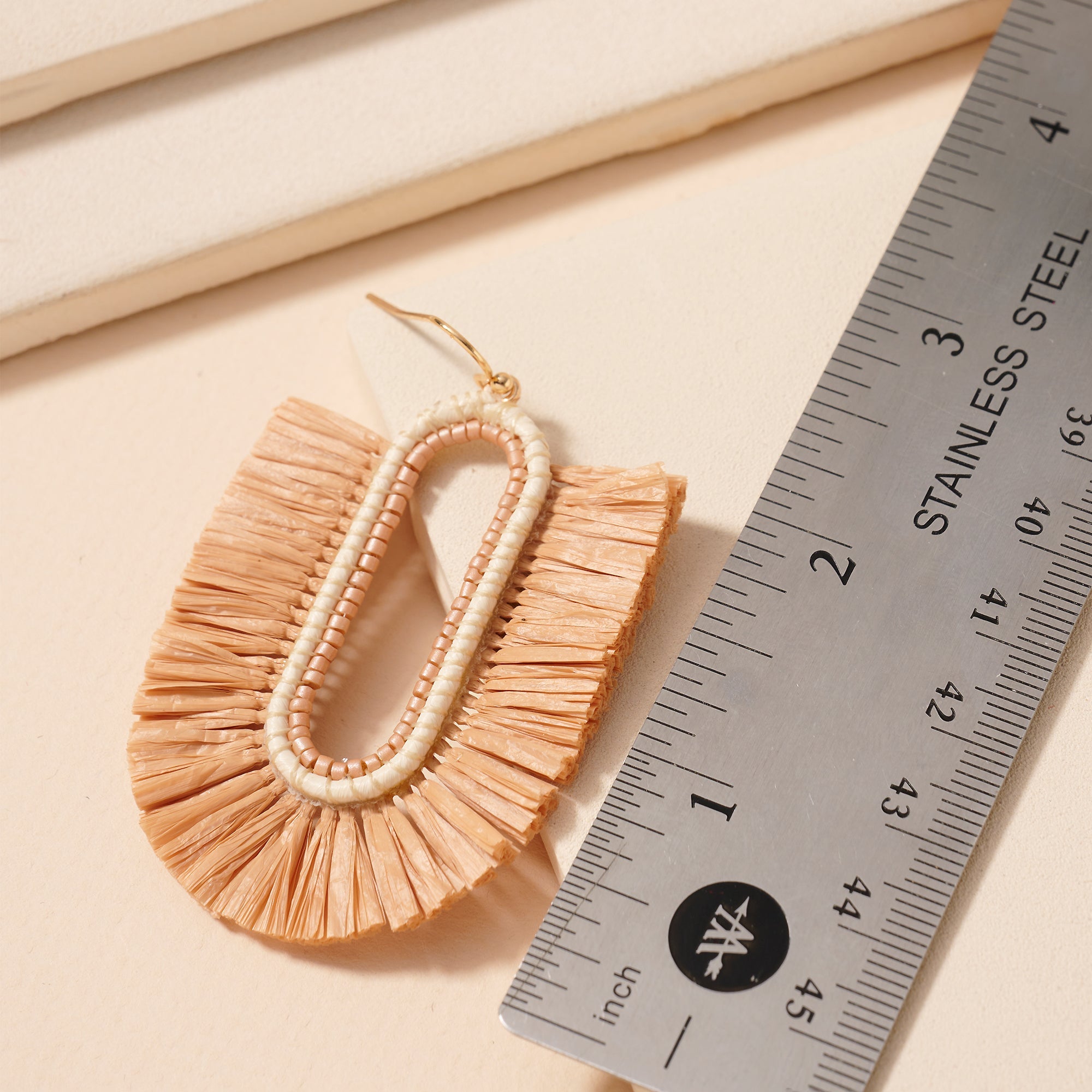 Raffia Fringe Dangle Earrings
