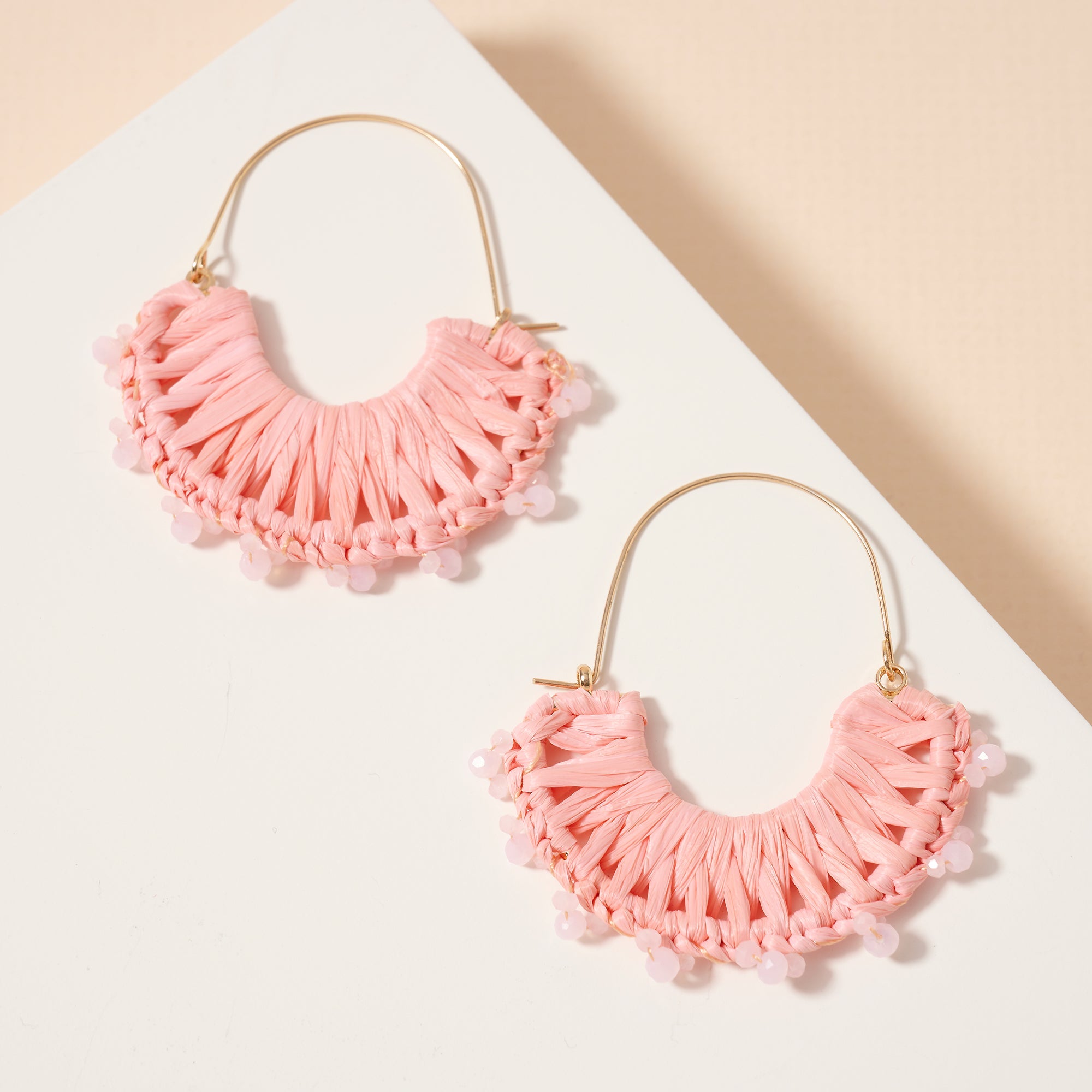 Raffia Fringe Dangle Earrings