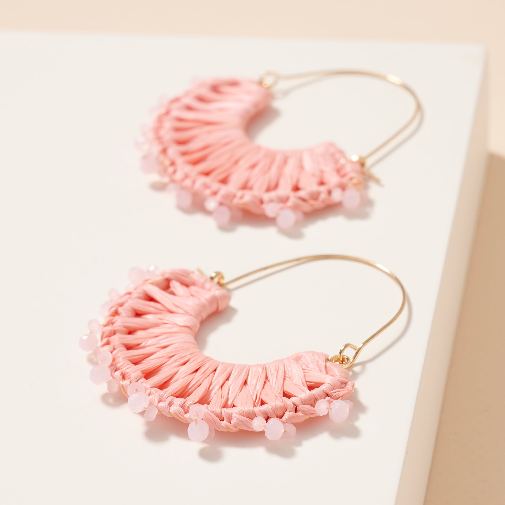 Raffia Fringe Dangle Earrings