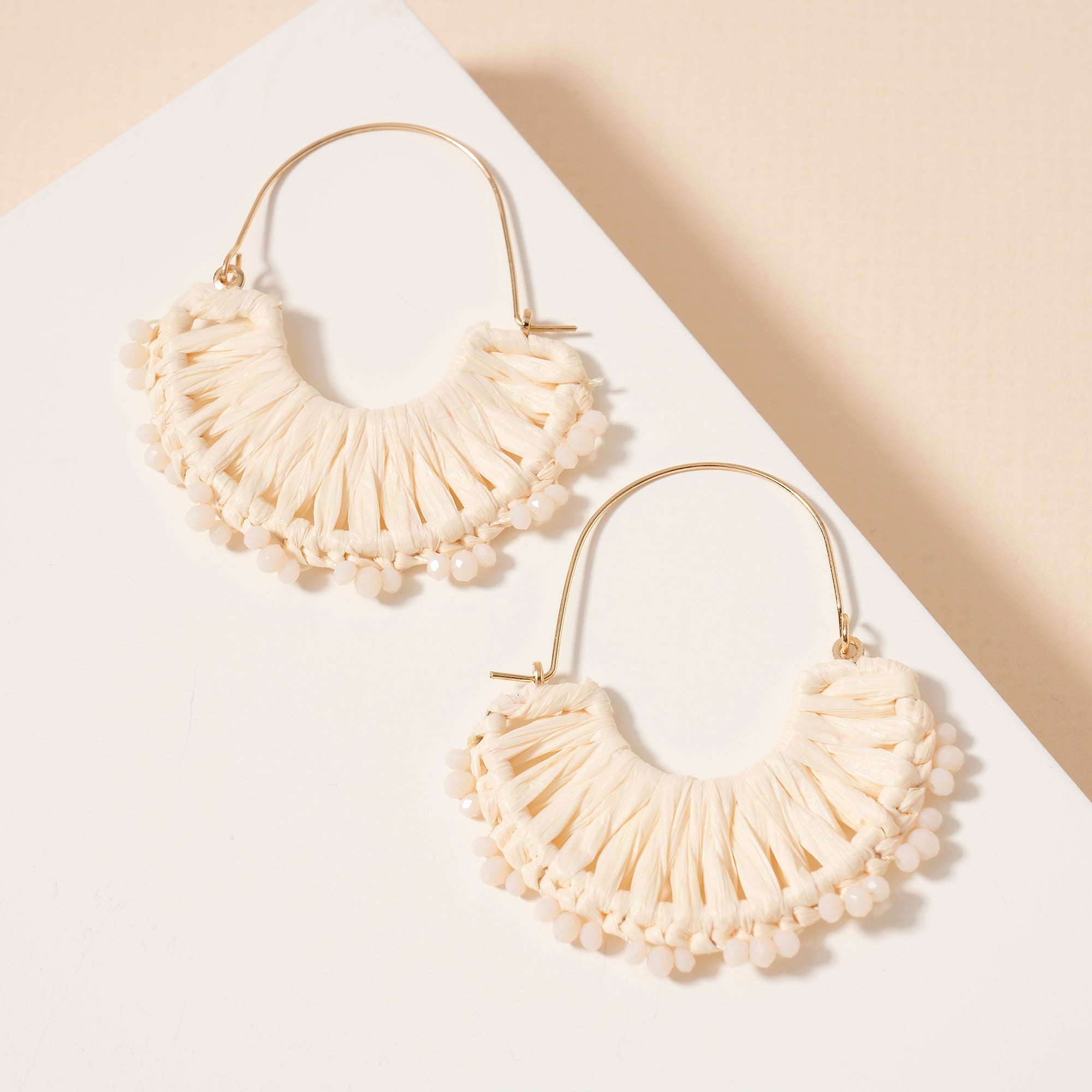 Raffia Fringe Dangle Earrings