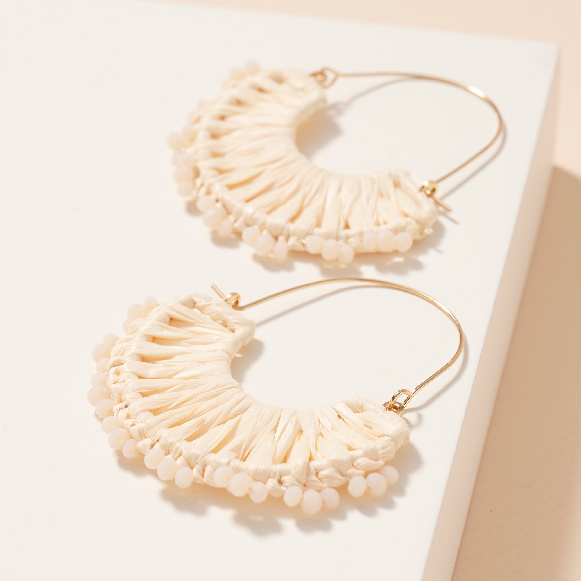 Raffia Fringe Dangle Earrings