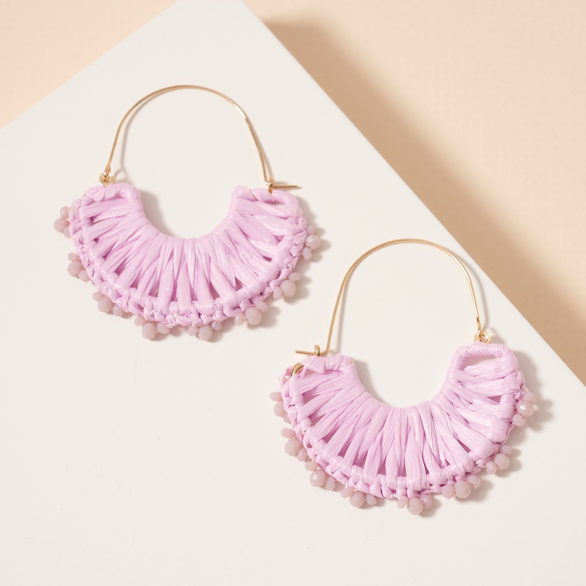 Raffia Fringe Dangle Earrings