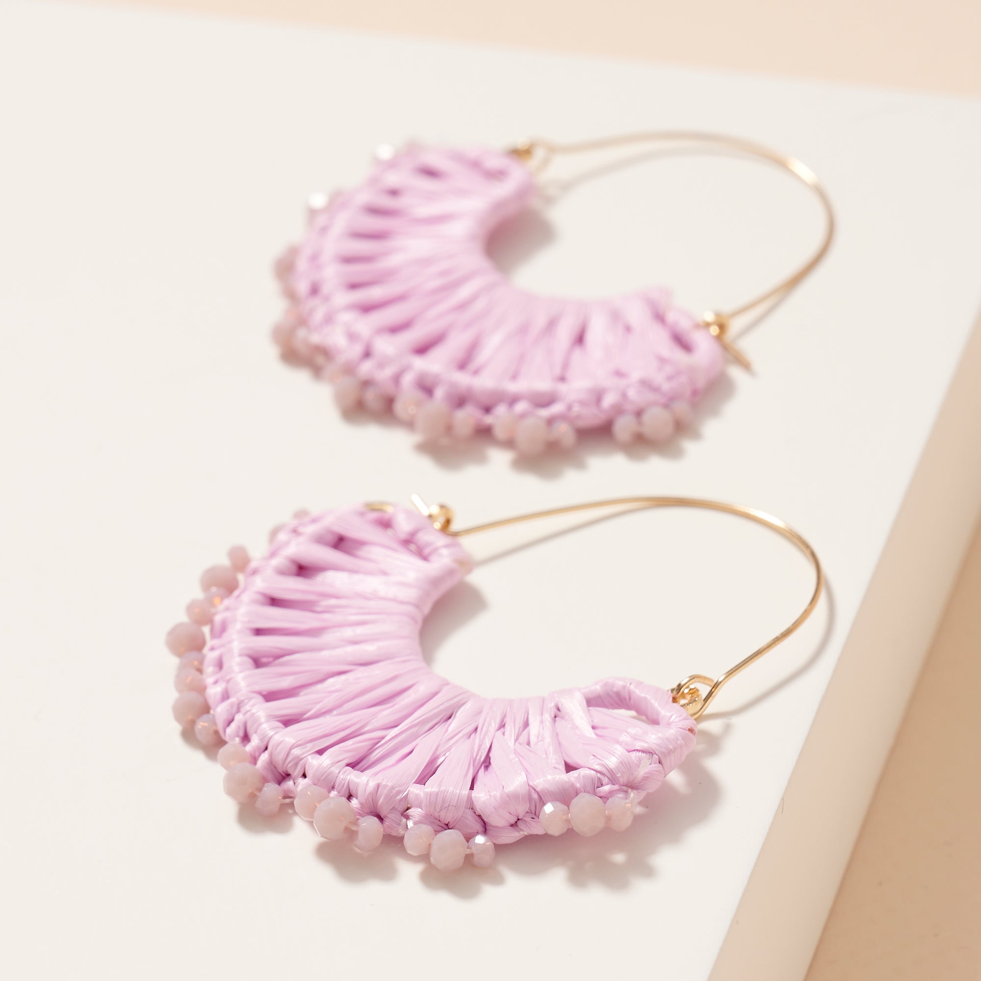 Raffia Fringe Dangle Earrings