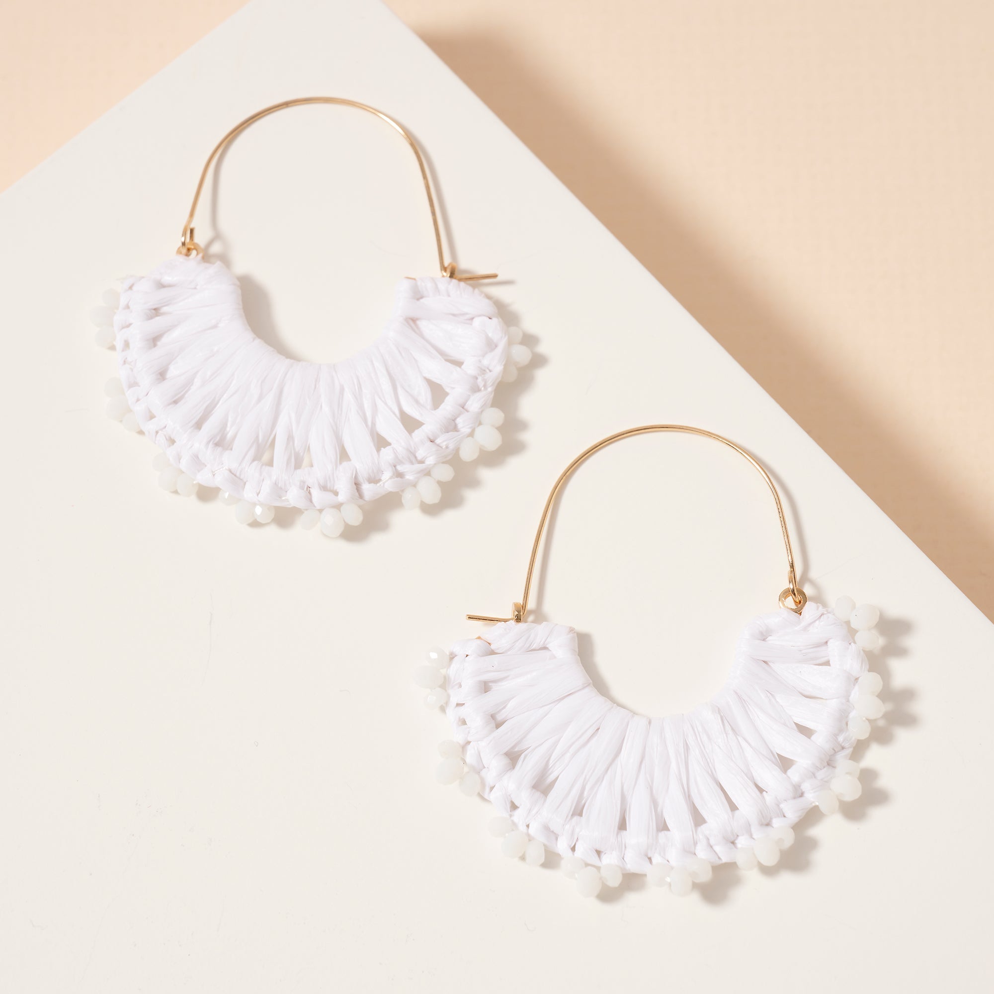 Raffia Fringe Dangle Earrings