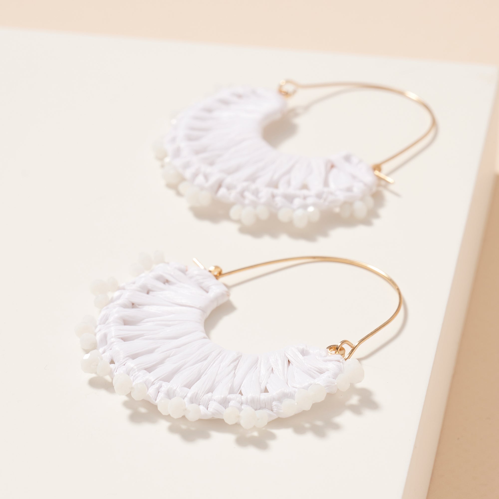 Raffia Fringe Dangle Earrings