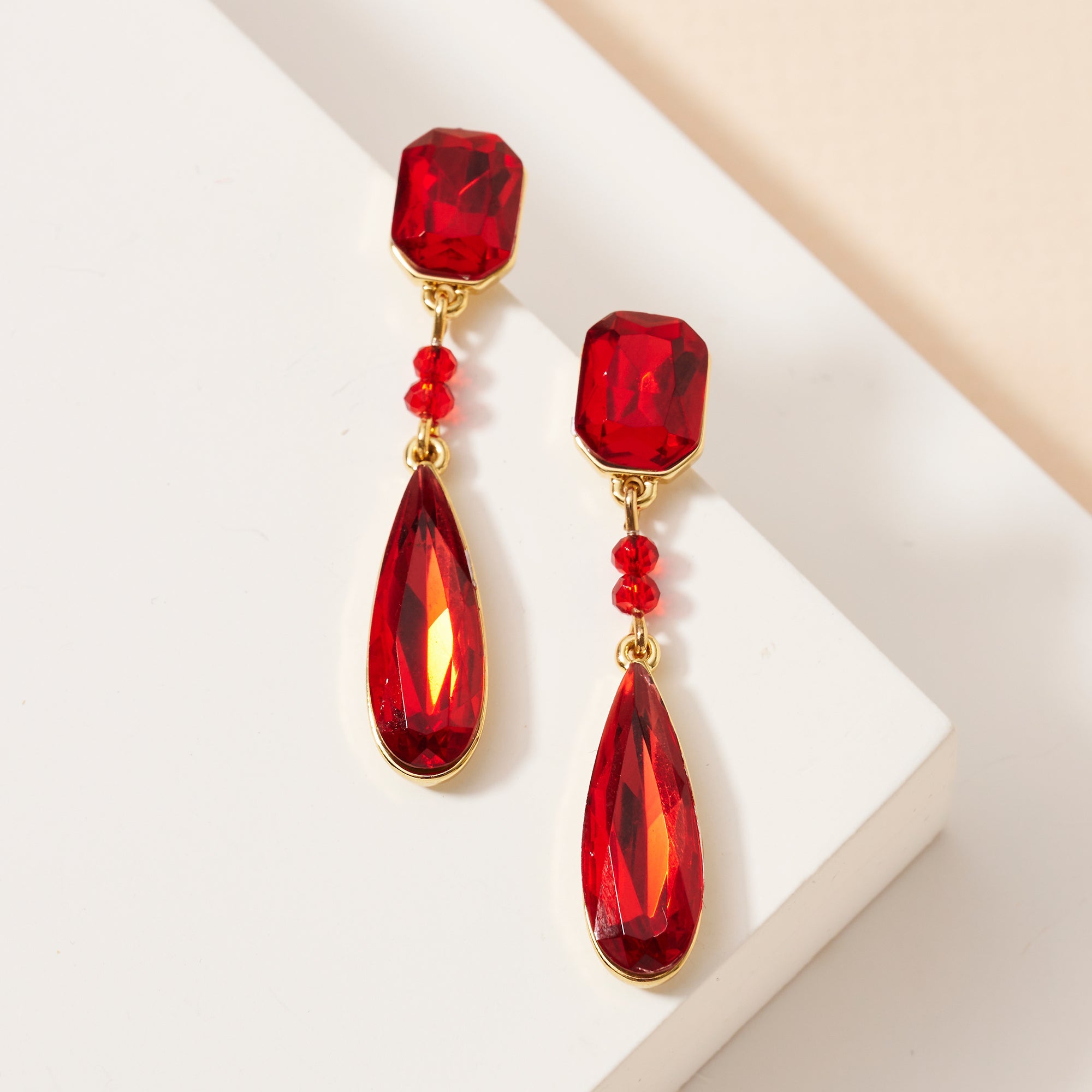 Teardrop Gemstone Dangle Earrings
