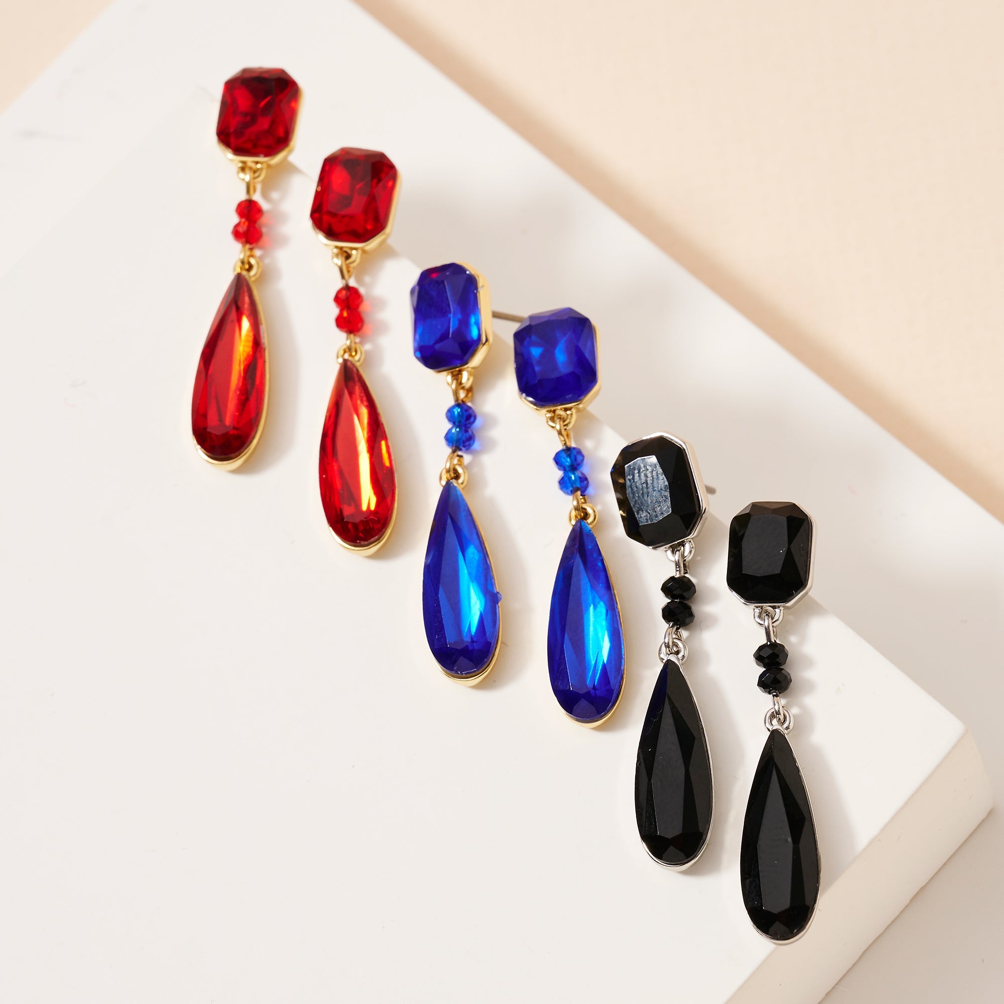 Teardrop Gemstone Dangle Earrings