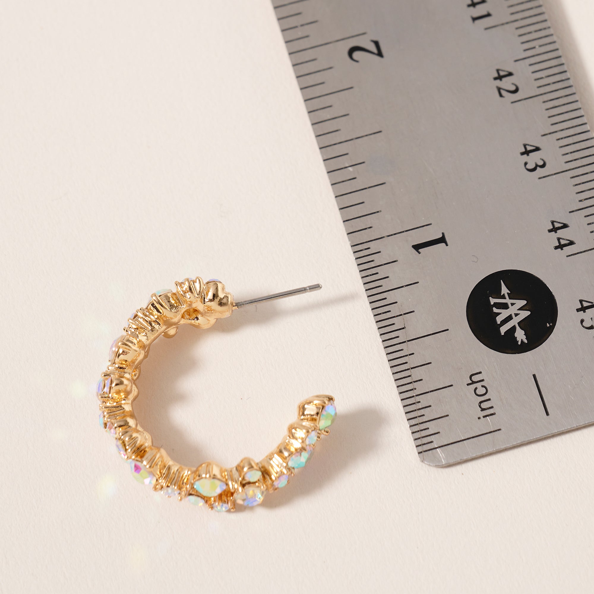 Rhinestones Open Hoop Earrings